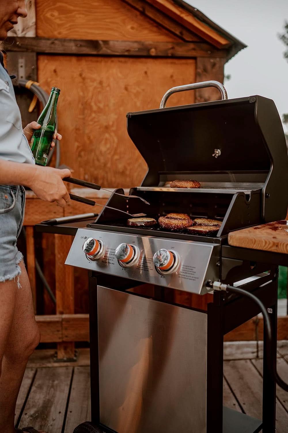 3 Burner Stainless Steel Propane Gas Grill With Cabinet - Overture Gifts