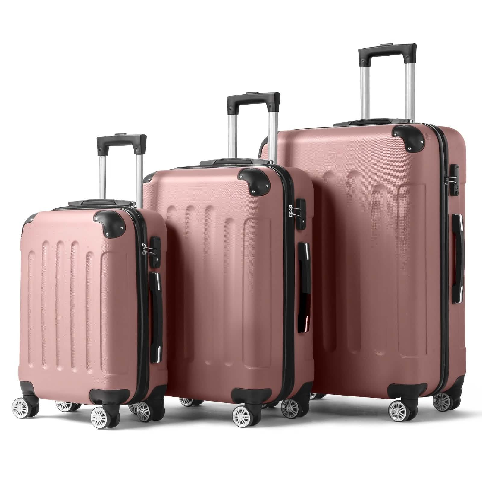 3-Piece Hard Shell Luggage Set with TSA Lock – 20/24/28 Inch 360° Spinner Wheels - Overture Gifts