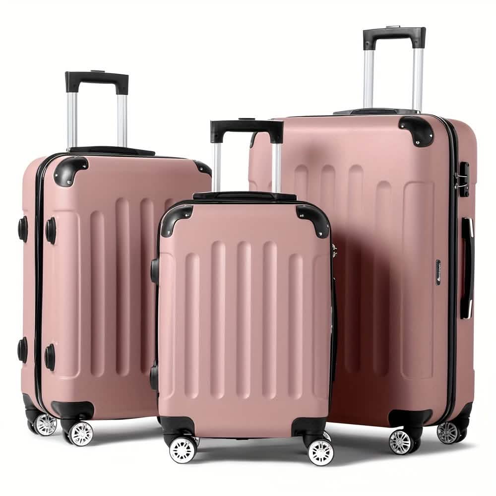 3-Piece Hard Shell Luggage Set with TSA Lock – 20/24/28 Inch 360° Spinner Wheels - Overture Gifts