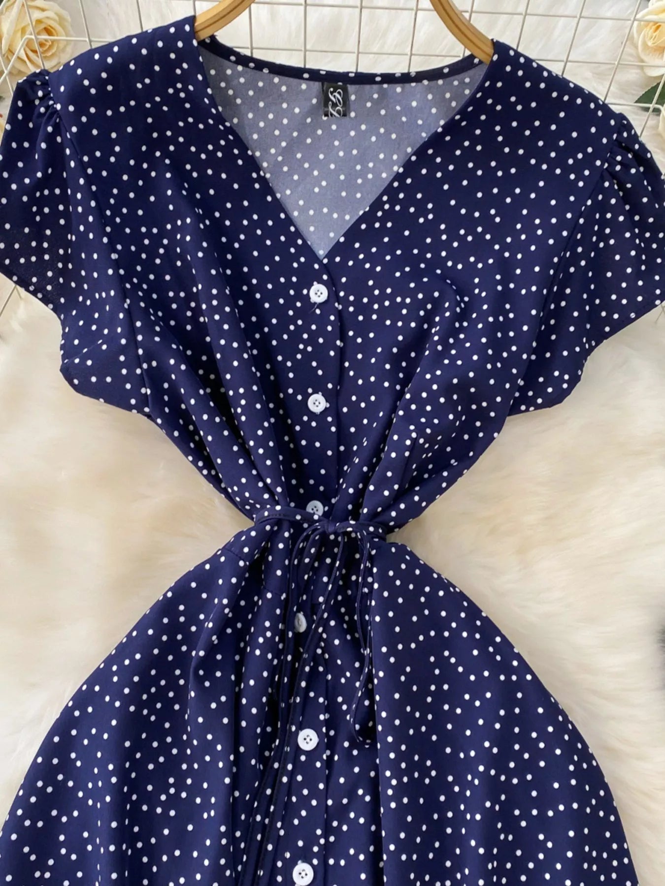 Polka Dot Button-Down Dress