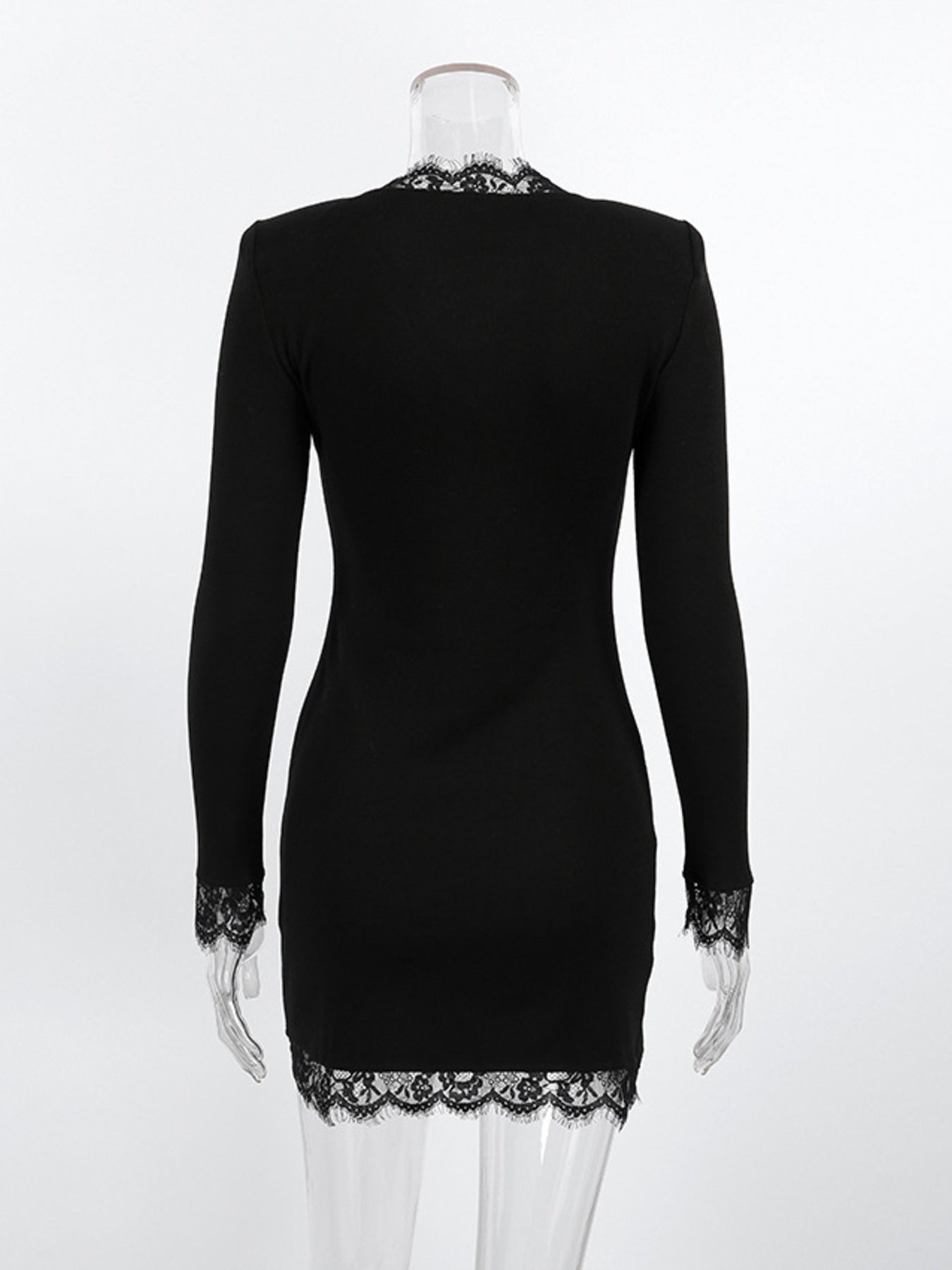 Lace Trim Bodycon Mini Dress
