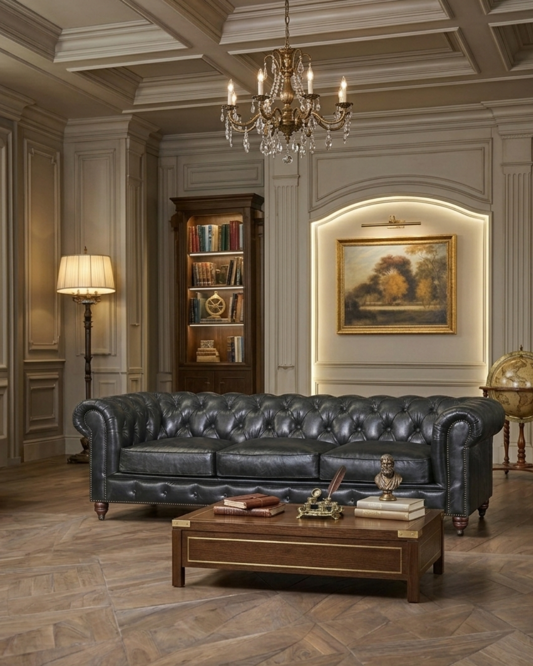Century Chesterfield Sofa - Slate Leather
