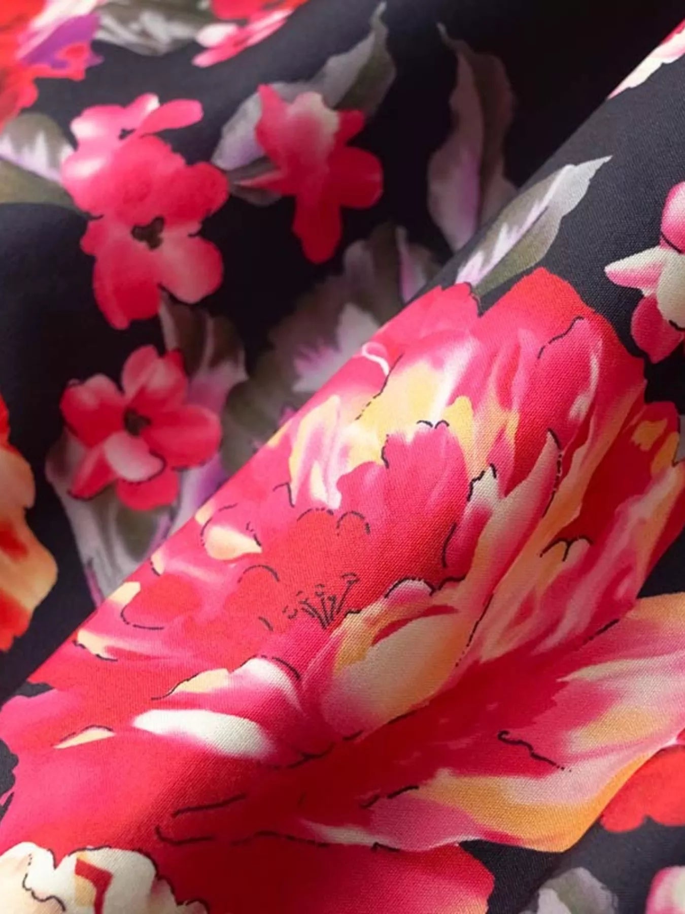 Floral Print Layered Ruffle Hem Mini Dress