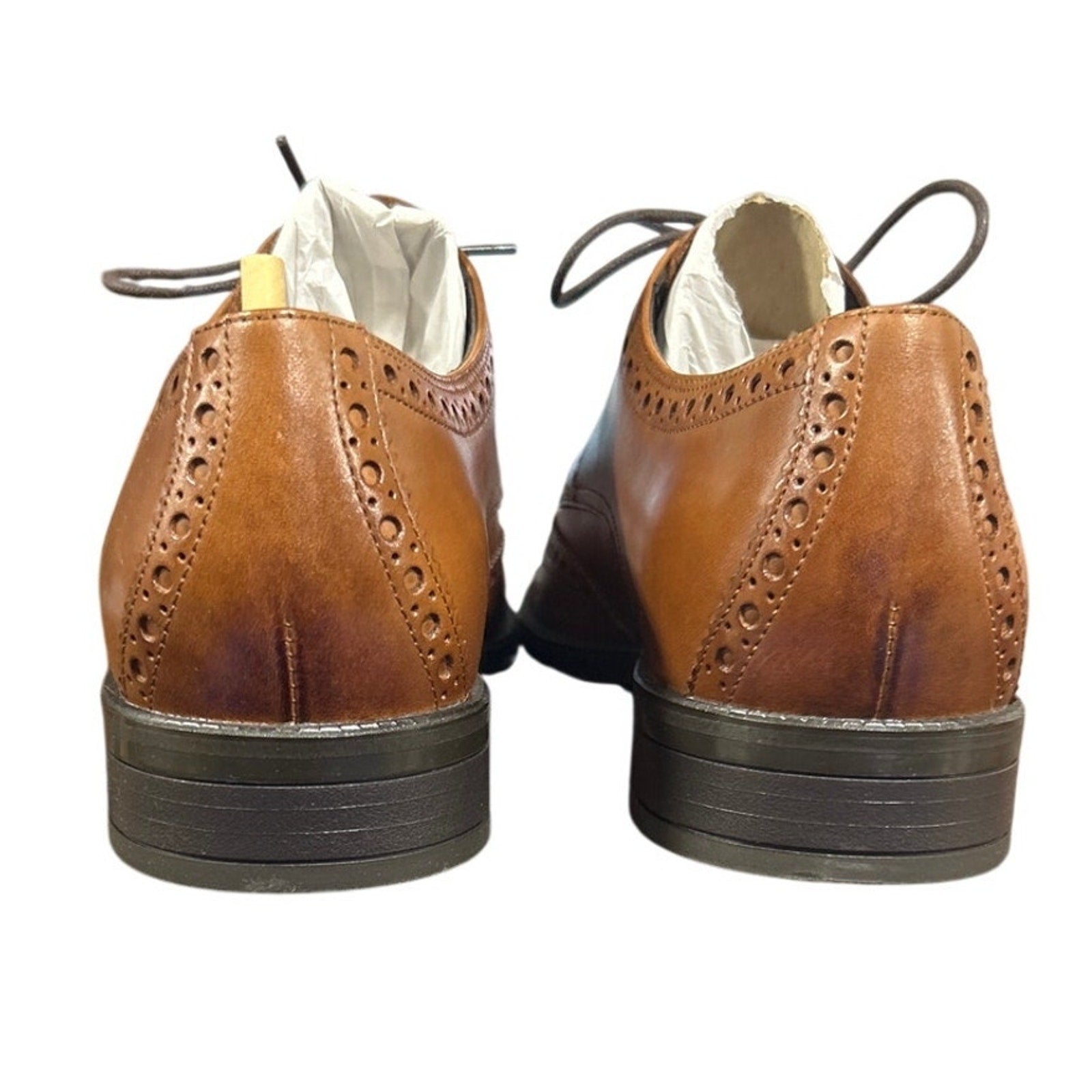 New In Box Cole Haan Men Size 8 British Tan Leather Wing Oxford Grand 360 Shoes
