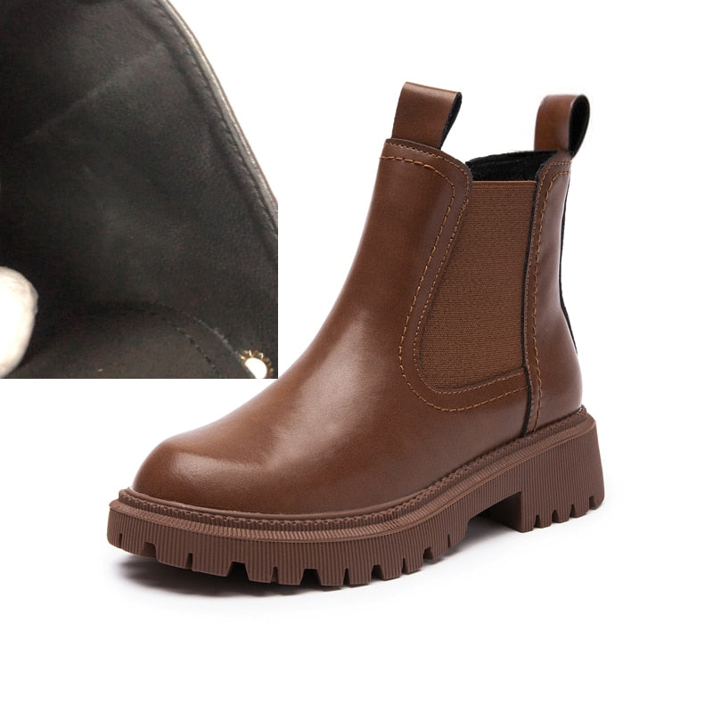AIYUQI Women's Chelsea Boots Genuine Leather New Autumn Winter Fashion Women's Ankle Boots Retro Martin Boots Ladies