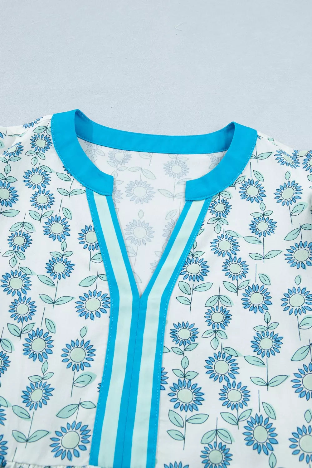 Printed Notched Cap Sleeve Dress