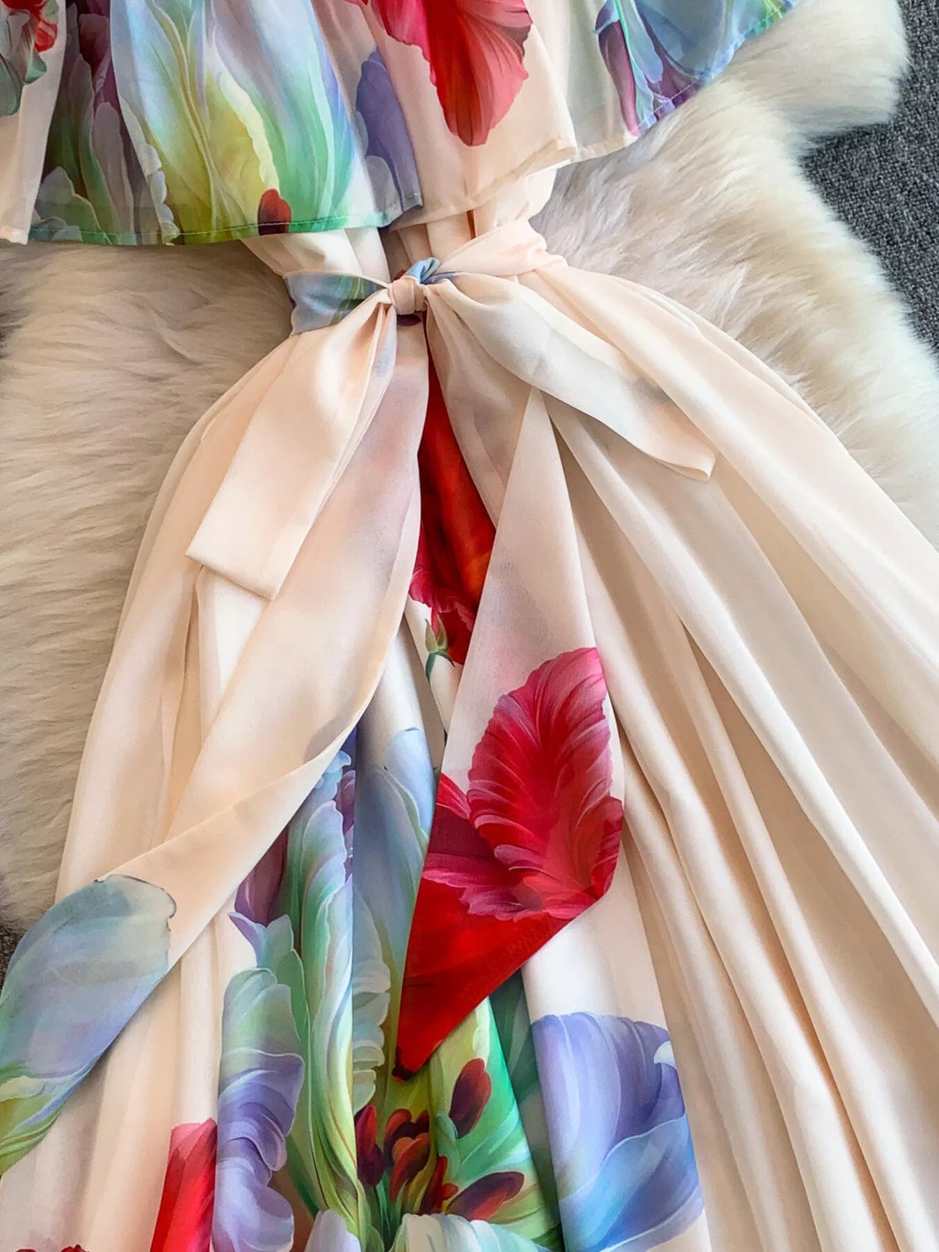 Floral Off-Shoulder A-Line Dress