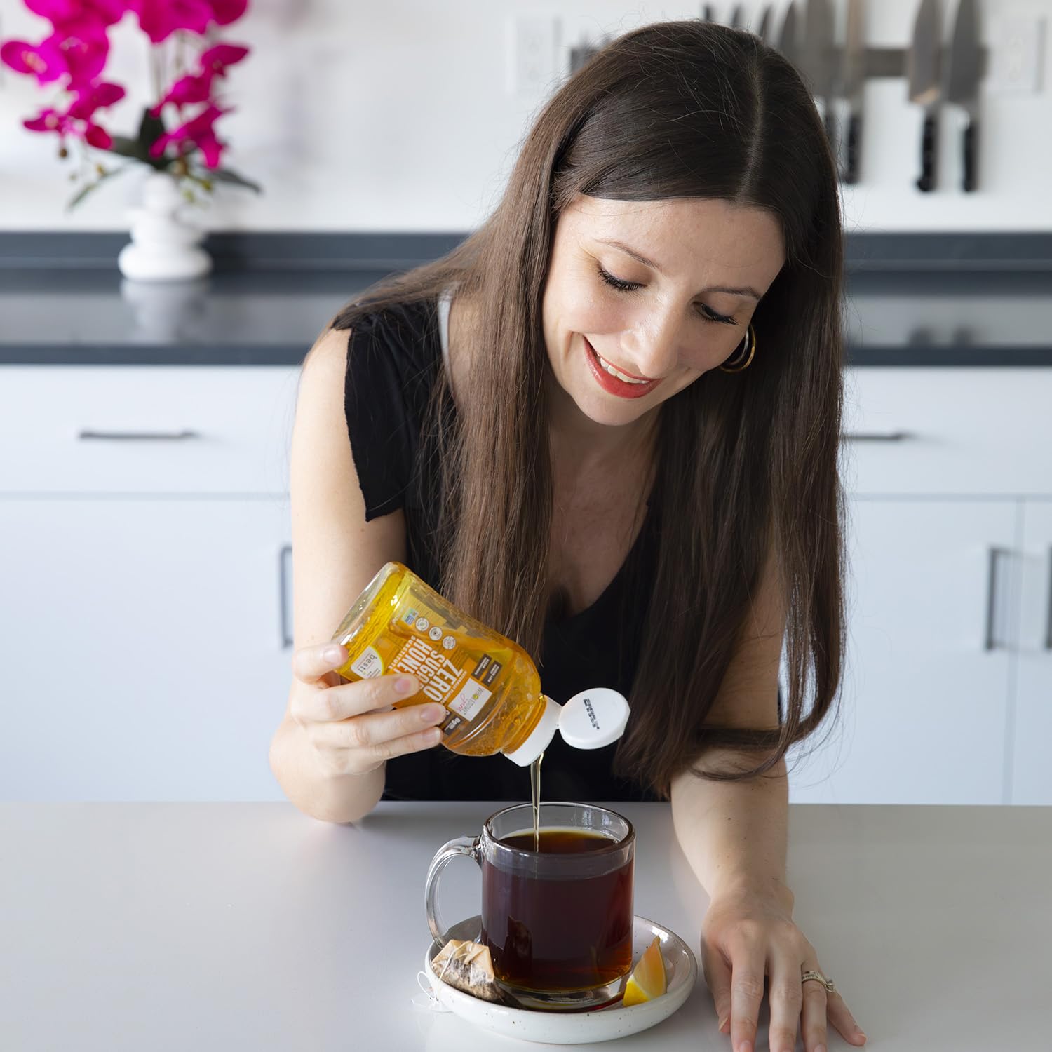 Wholesome Yum Zero Sugar Honey Substitute with Monk Fruit and Allulose, Case of 8, 11 Ounce Bottles