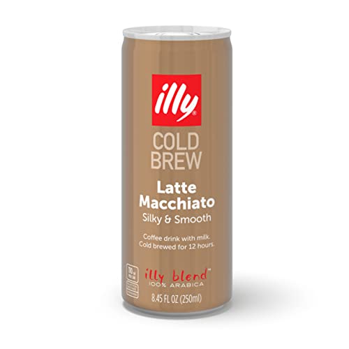 Illy Caffe Latte Macchiato Cold Brew Coffee, Case of 12, 8.45 fl oz Cans