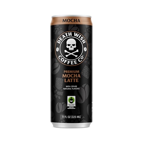 Death Wish Coffee Premium Mocha Latte, Case of 12, 11 Fl Oz Cans