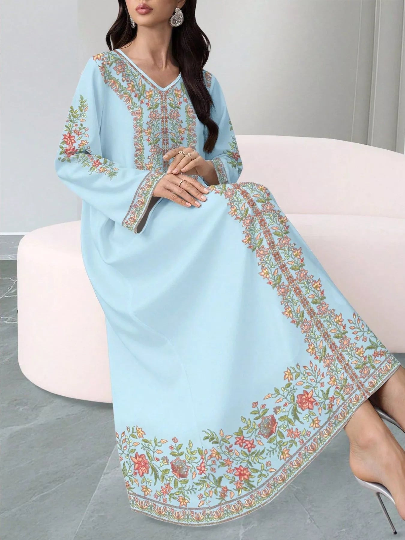 Floral Long Sleeve Maxi Dress