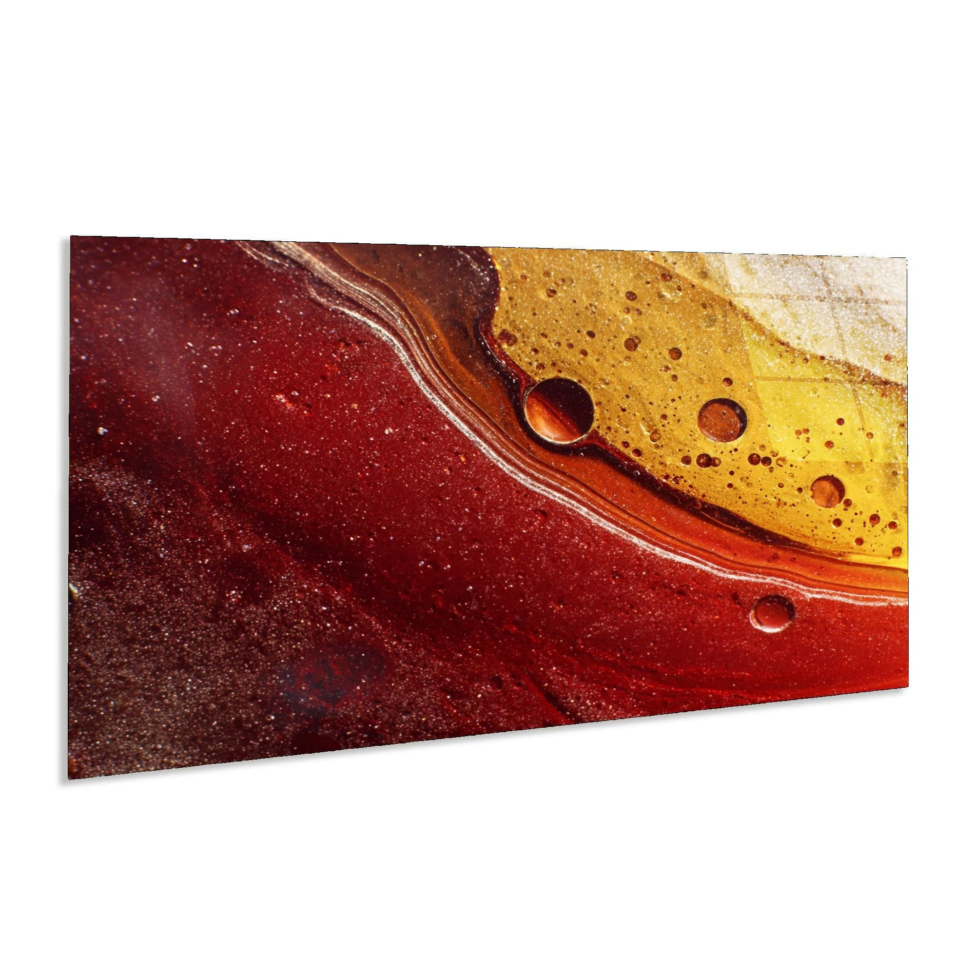 Molten Resin Flow Tempered Glass Wall Art | Abstract Luxury Decor