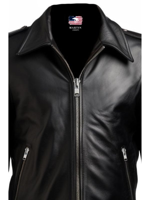 Men’s Vintage Black Leather Jacket – Black Leather Jacket for Men