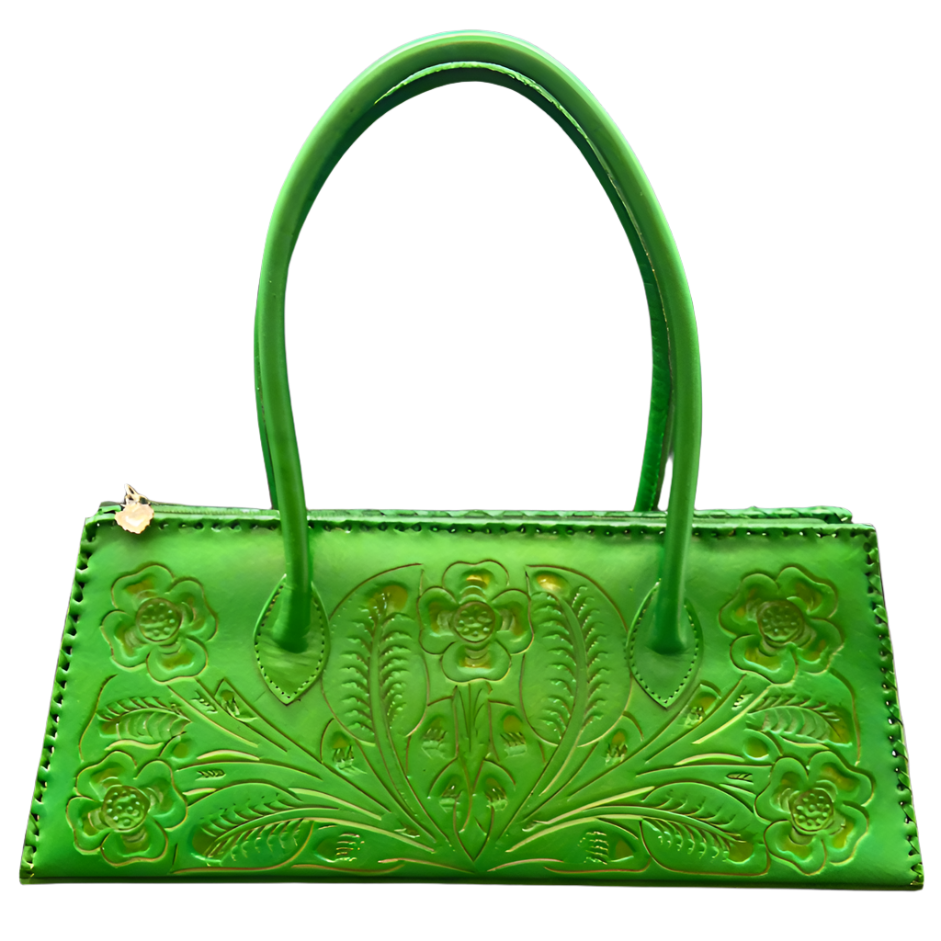 The Abby| Floral Hand-Tooled Leather Clutch & Crossbody