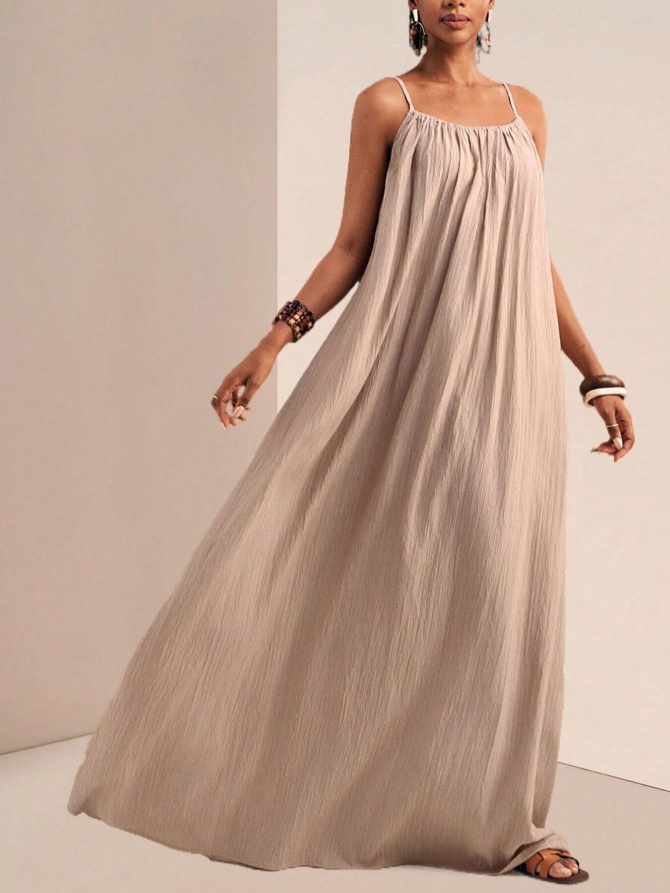 Spaghetti Strap Flowy Maxi Dress