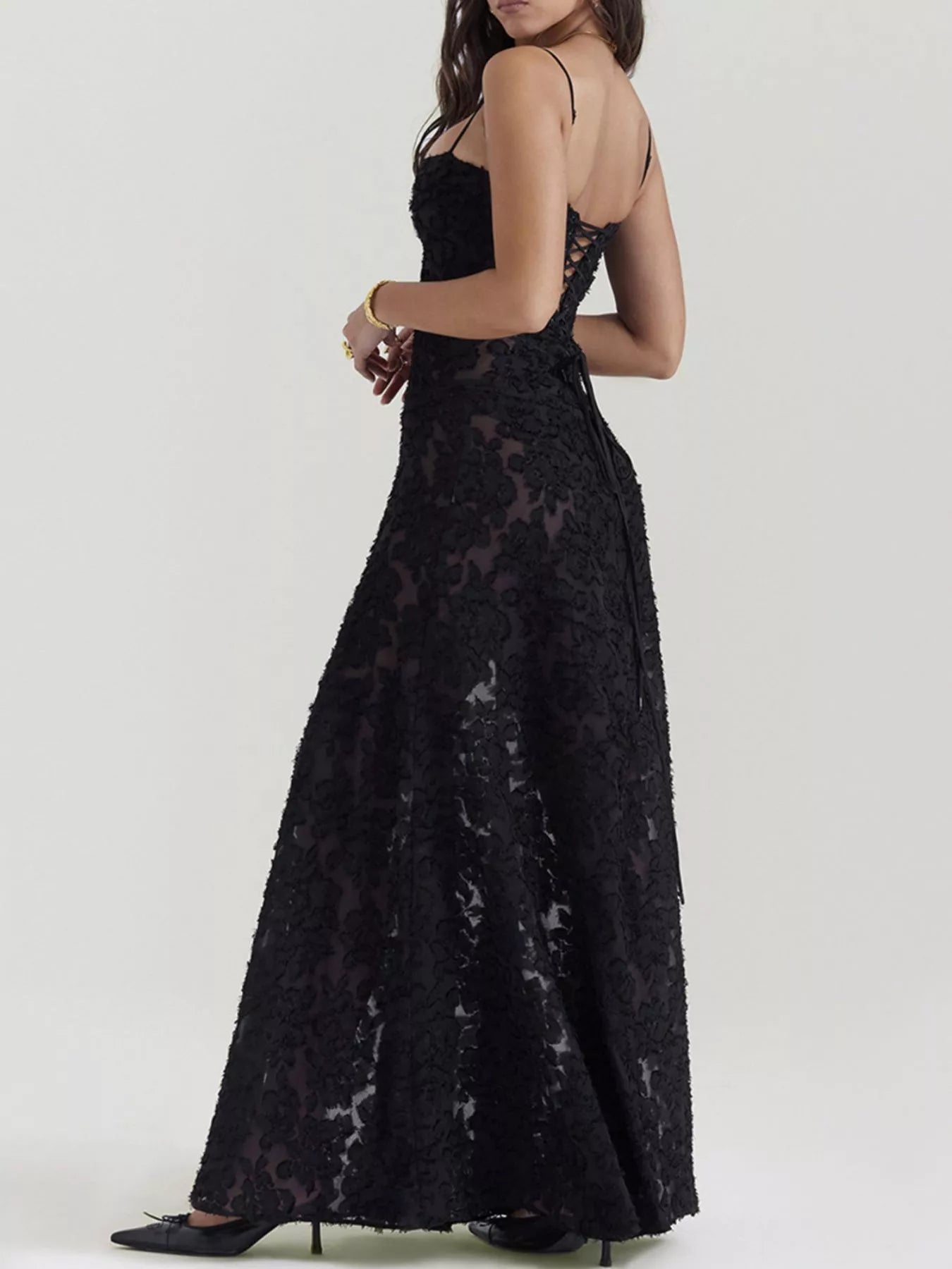 Lace Spaghetti Strap Maxi Dress