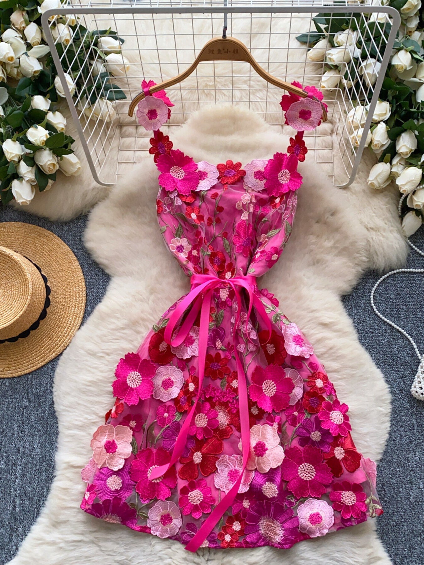 Floral Tie Waist Mini Dress