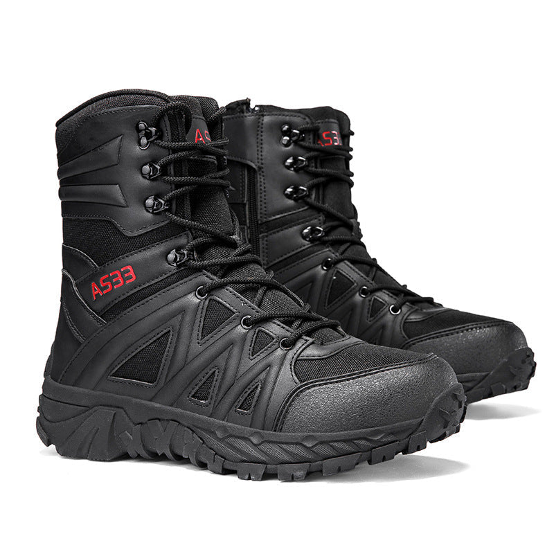 Breathable Leather Hiking Boots High-top Outdoor Climbing Shoes And Rugged Work Boots For The Wildernes