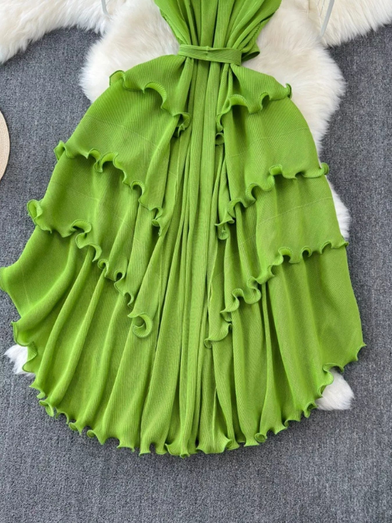 Ruffled Tiered Sleeveless Midi Dress