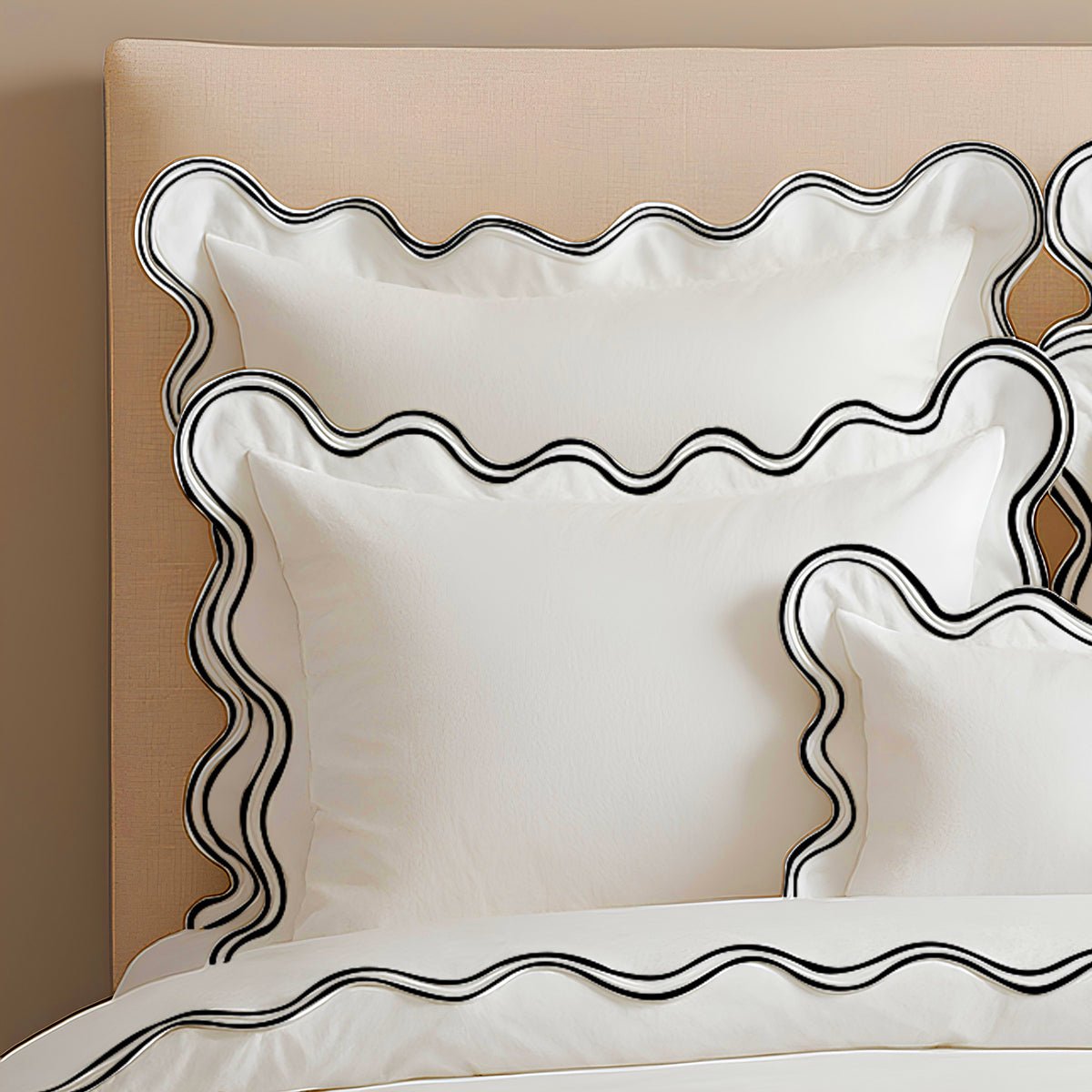 400TC Cotton Sateen Luxurious Double Scalloped Duvet Cover Set - Overture Gifts