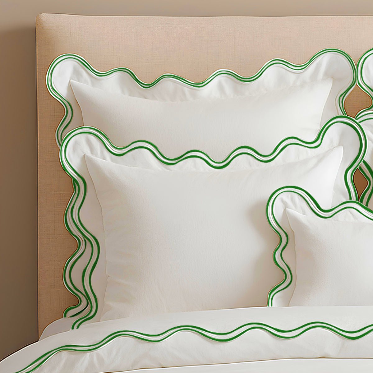 400TC Cotton Sateen Luxurious Double Scalloped Duvet Cover Set - Overture Gifts
