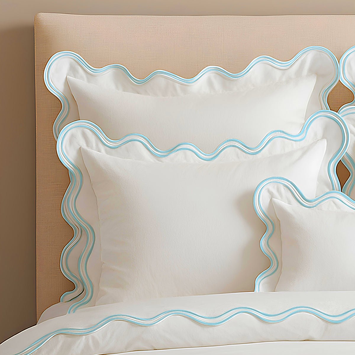 400TC Cotton Sateen Luxurious Double Scalloped Duvet Cover Set - Overture Gifts