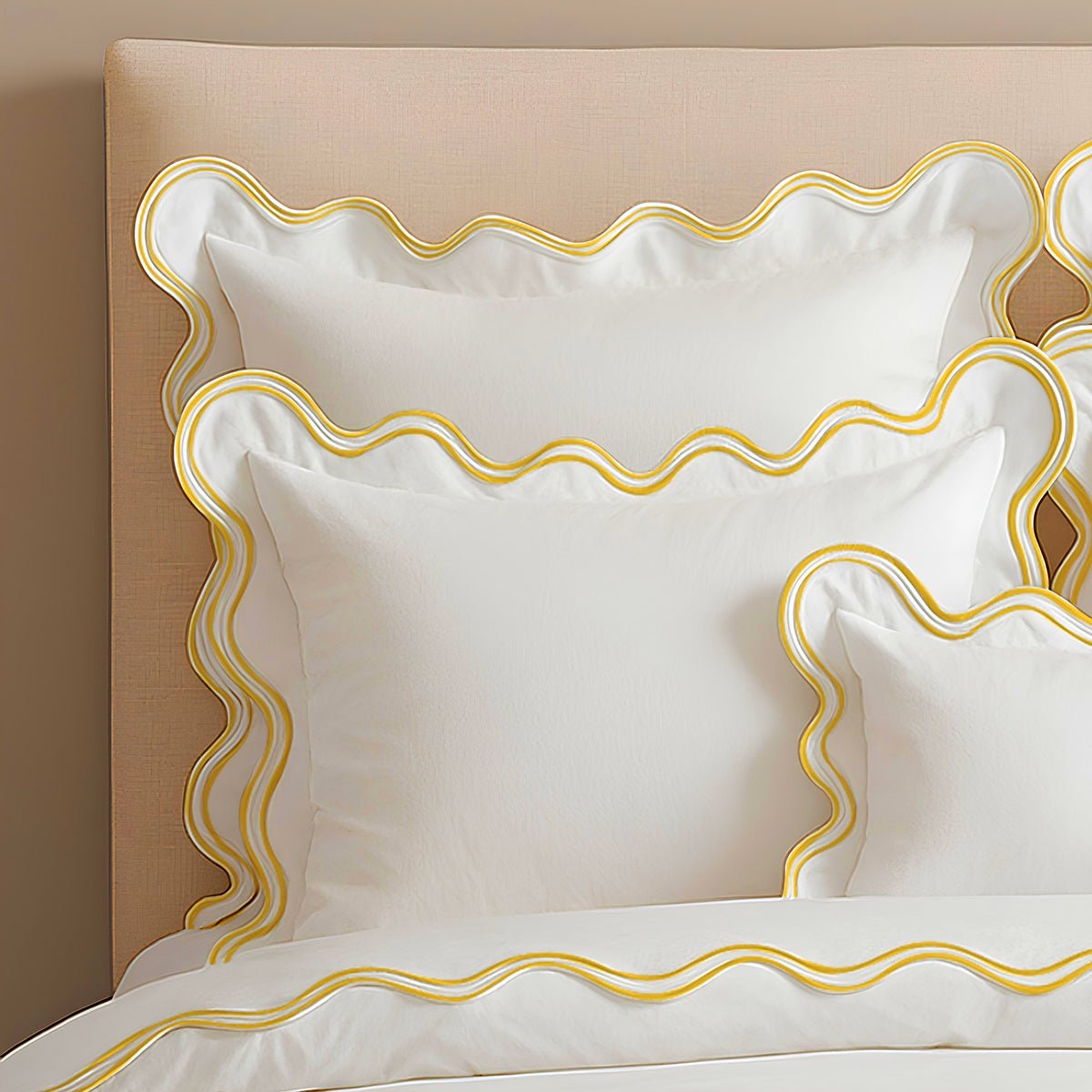 400TC Cotton Sateen Luxurious Double Scalloped Duvet Cover Set - Overture Gifts