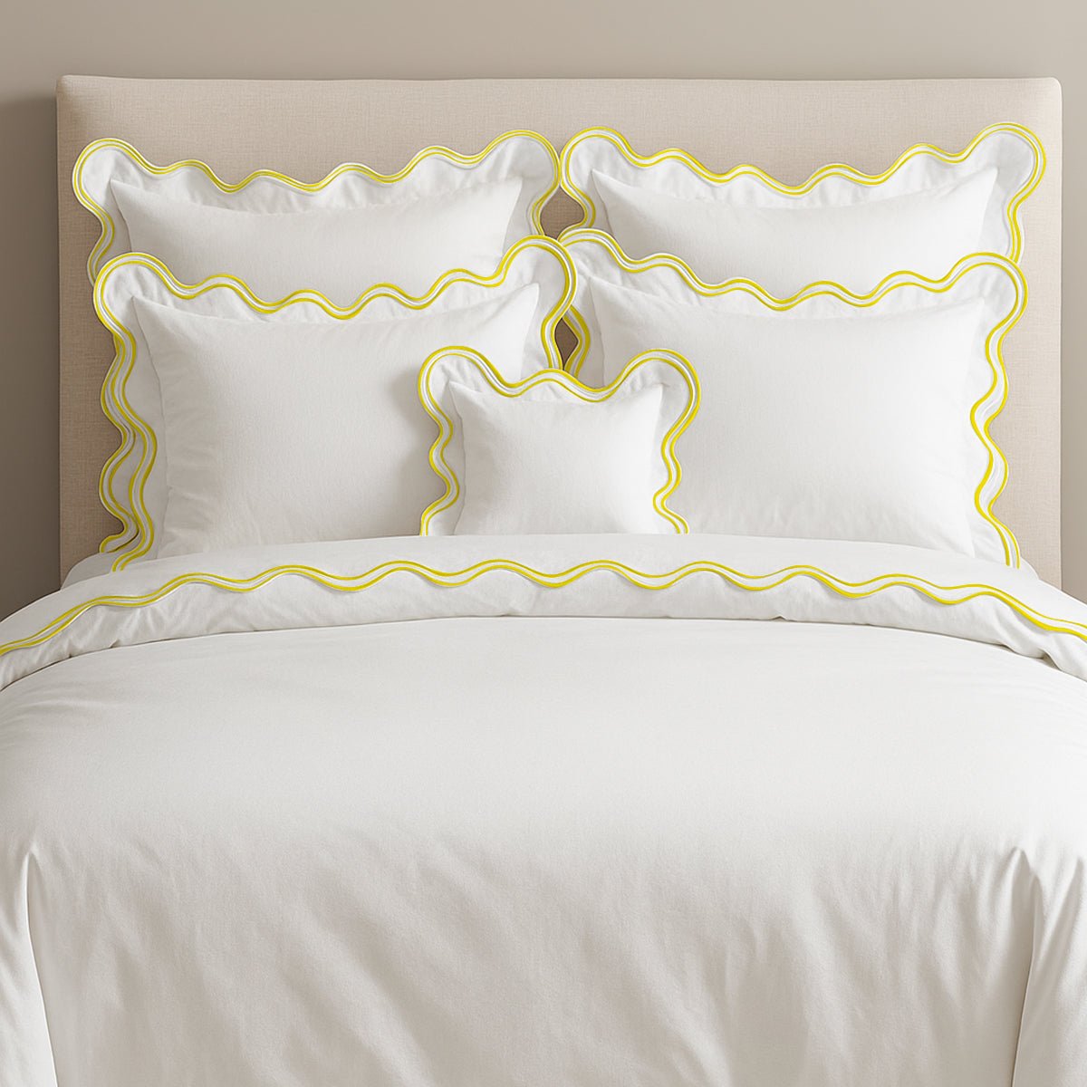 400TC Cotton Sateen Luxurious Double Scalloped Duvet Cover Set - Overture Gifts