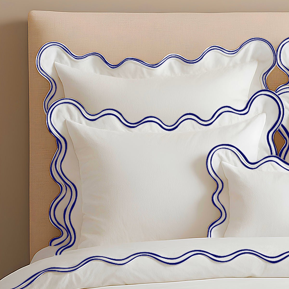 400TC Cotton Sateen Luxurious Double Scalloped Duvet Cover Set - Overture Gifts