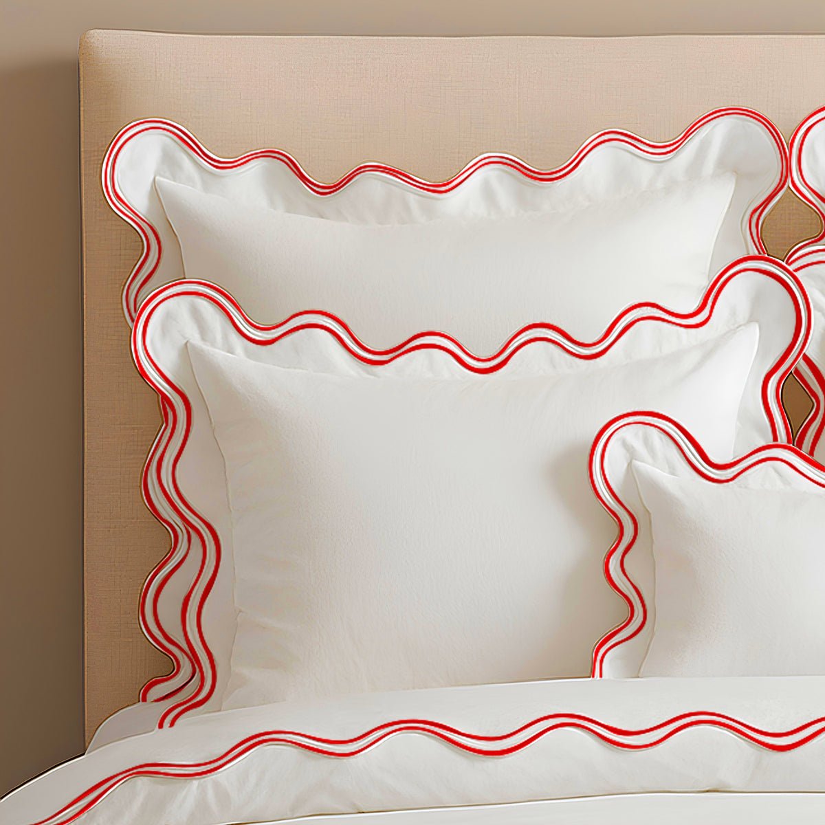 400TC Cotton Sateen Luxurious Double Scalloped Duvet Cover Set - Overture Gifts