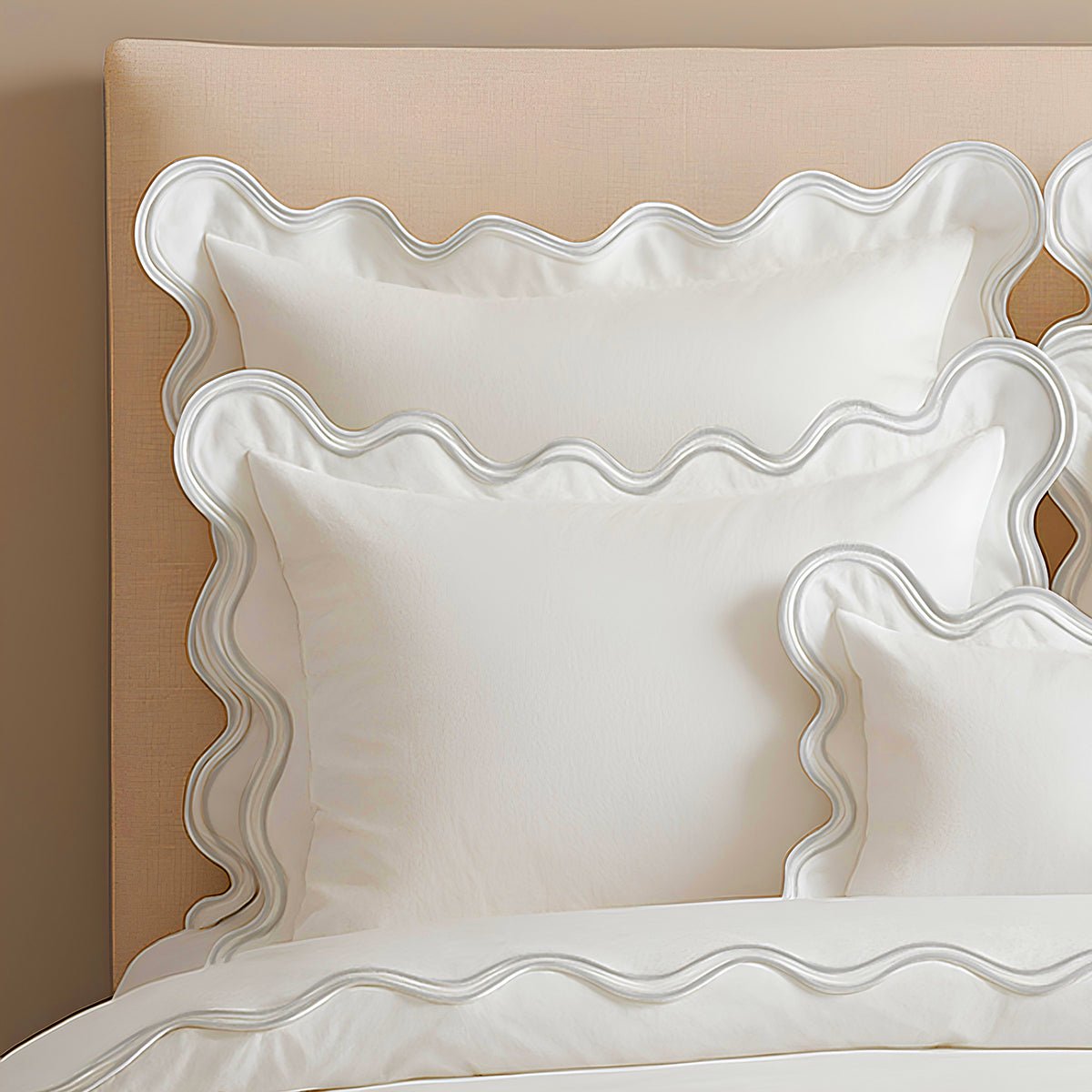 400TC Cotton Sateen Luxurious Double Scalloped Duvet Cover Set - Overture Gifts