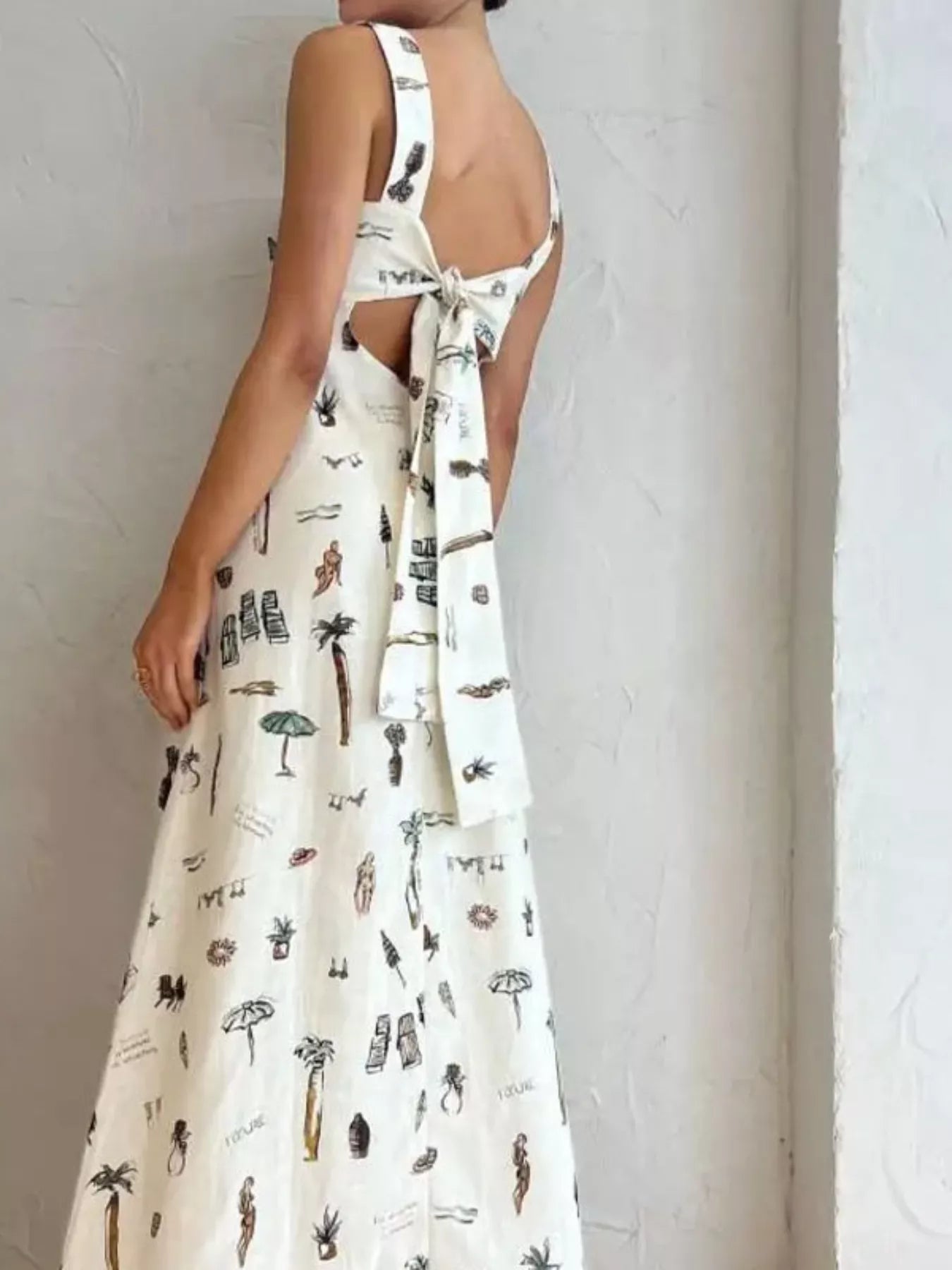 Printed Sleeveless Maxi Dress with Pockets