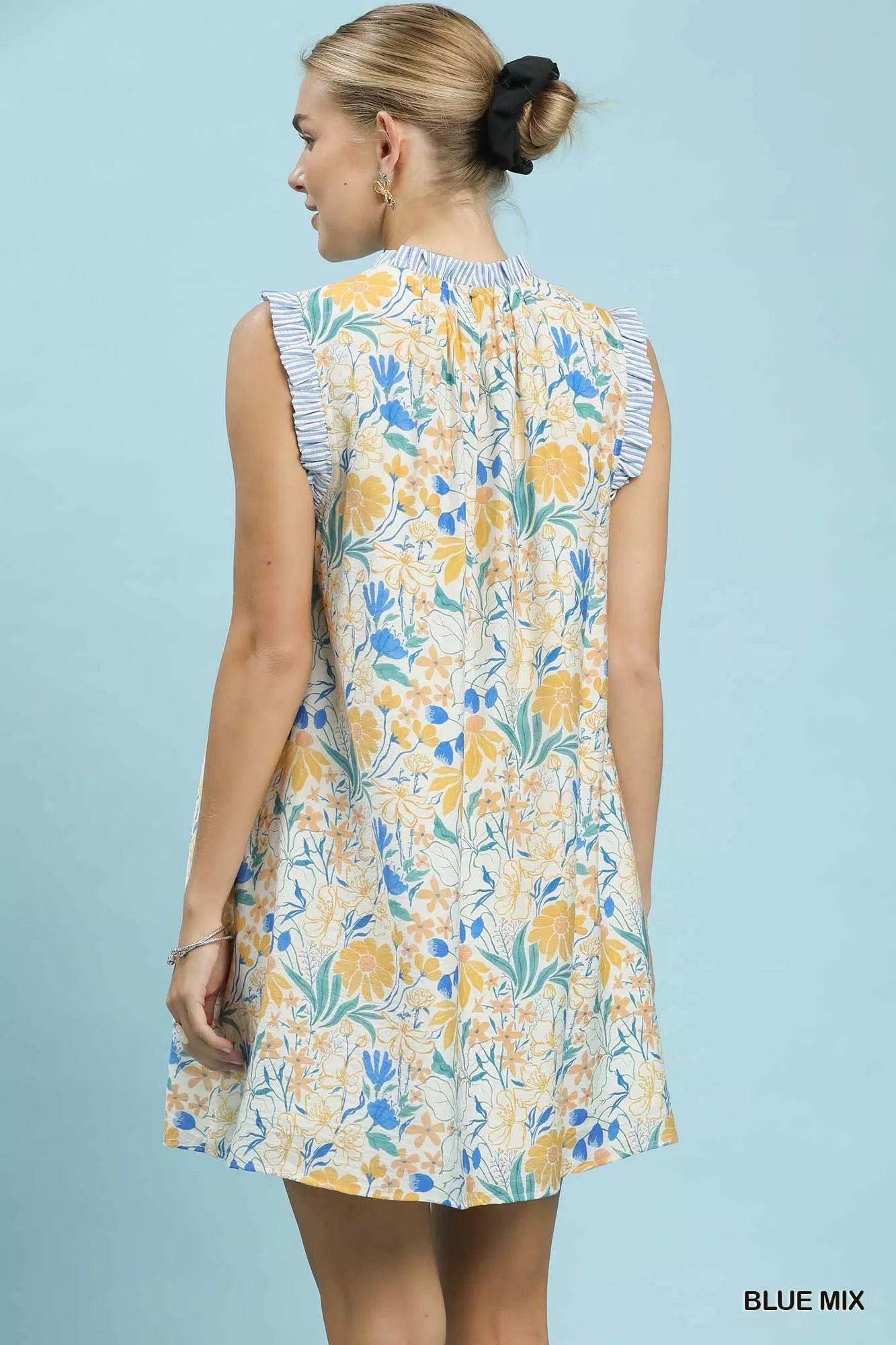 Umgee Floral Print Babydoll Dress