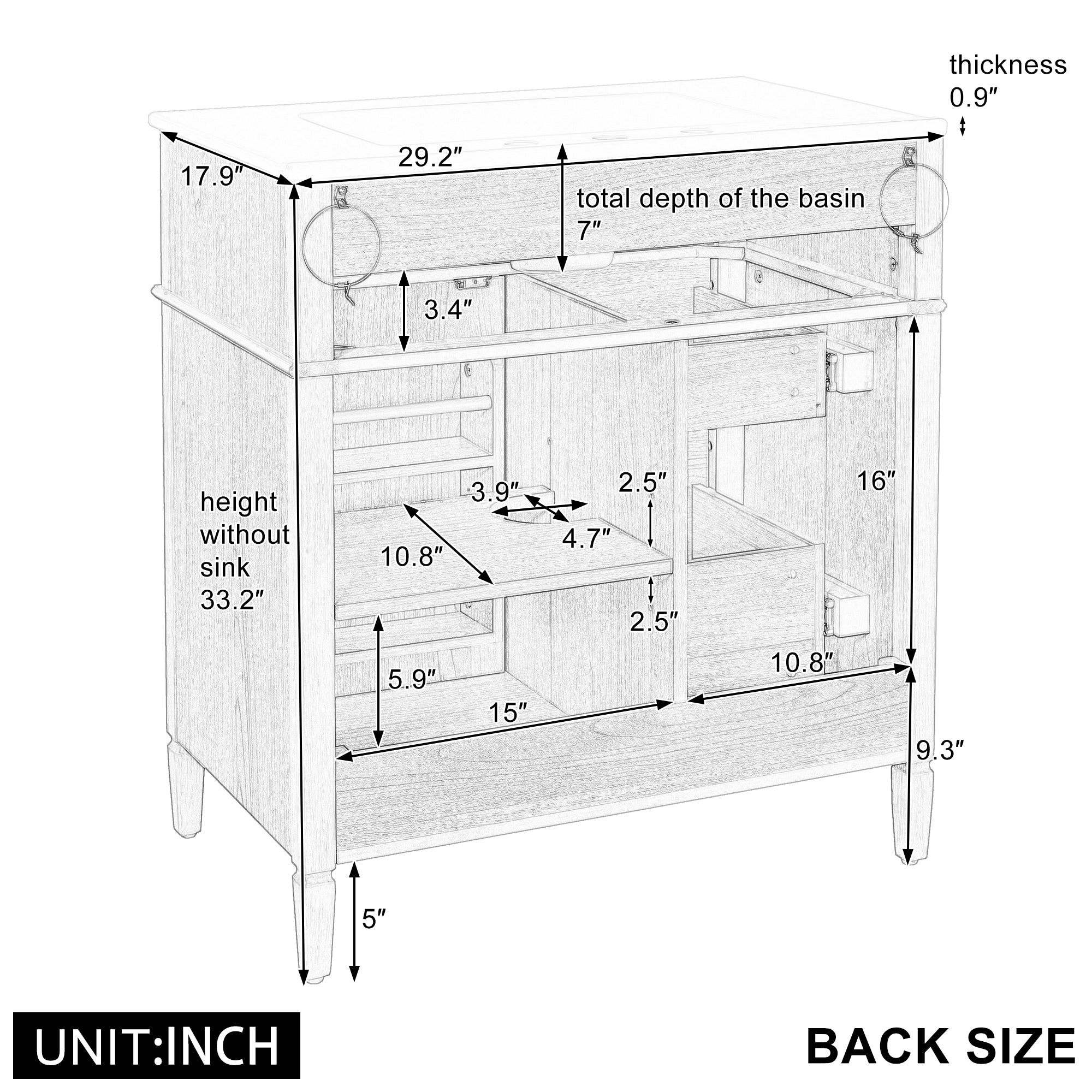 30" Bathroom Vanity with Sink