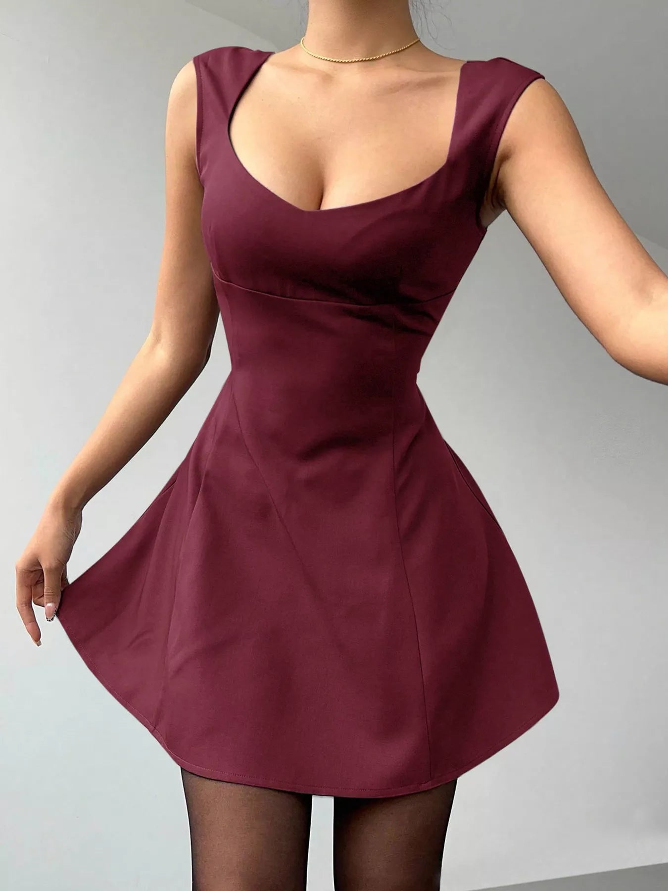 Sleeveless A-Line Mini Dress