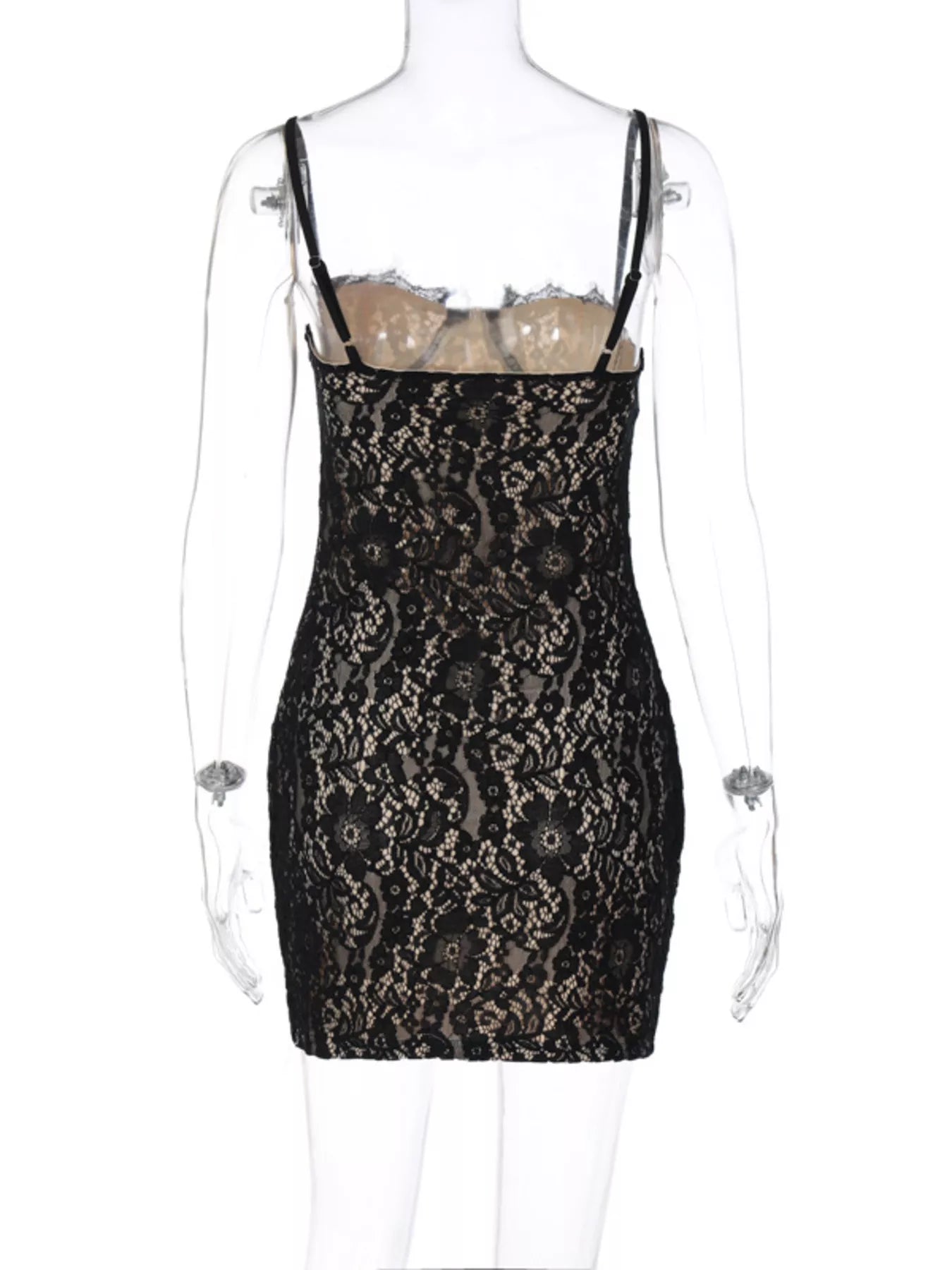 Lace Spaghetti Strap Mini Dress