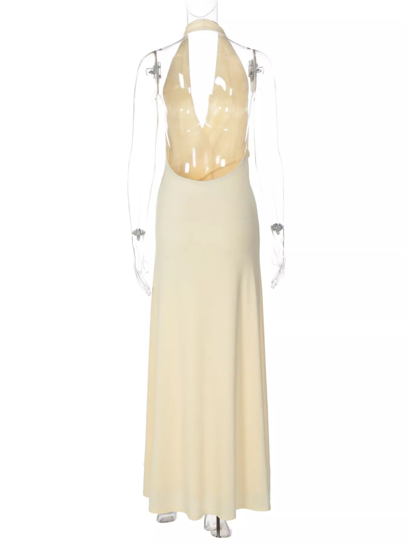 Split Backless Halter Neck Maxi Dress