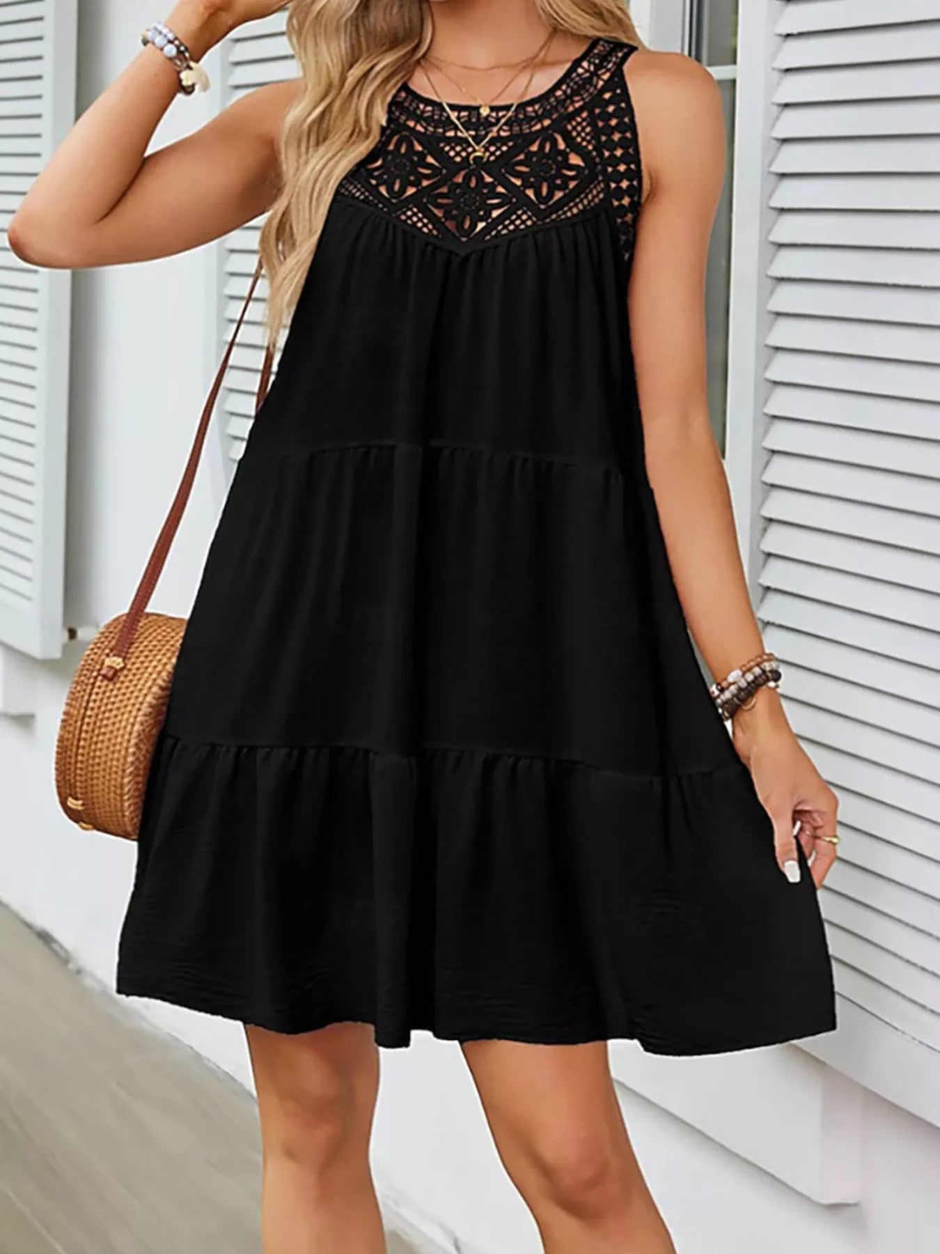 Lace Detail Sleeveless Dress
