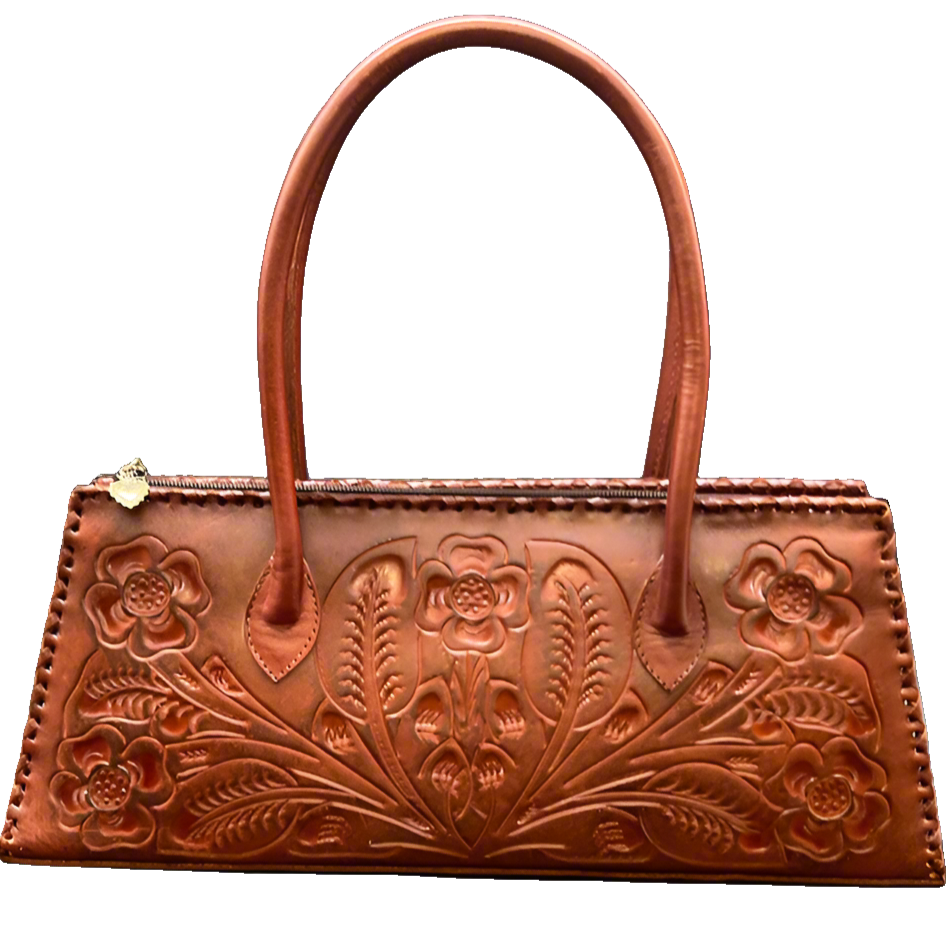 The Abby| Floral Hand-Tooled Leather Clutch & Crossbody