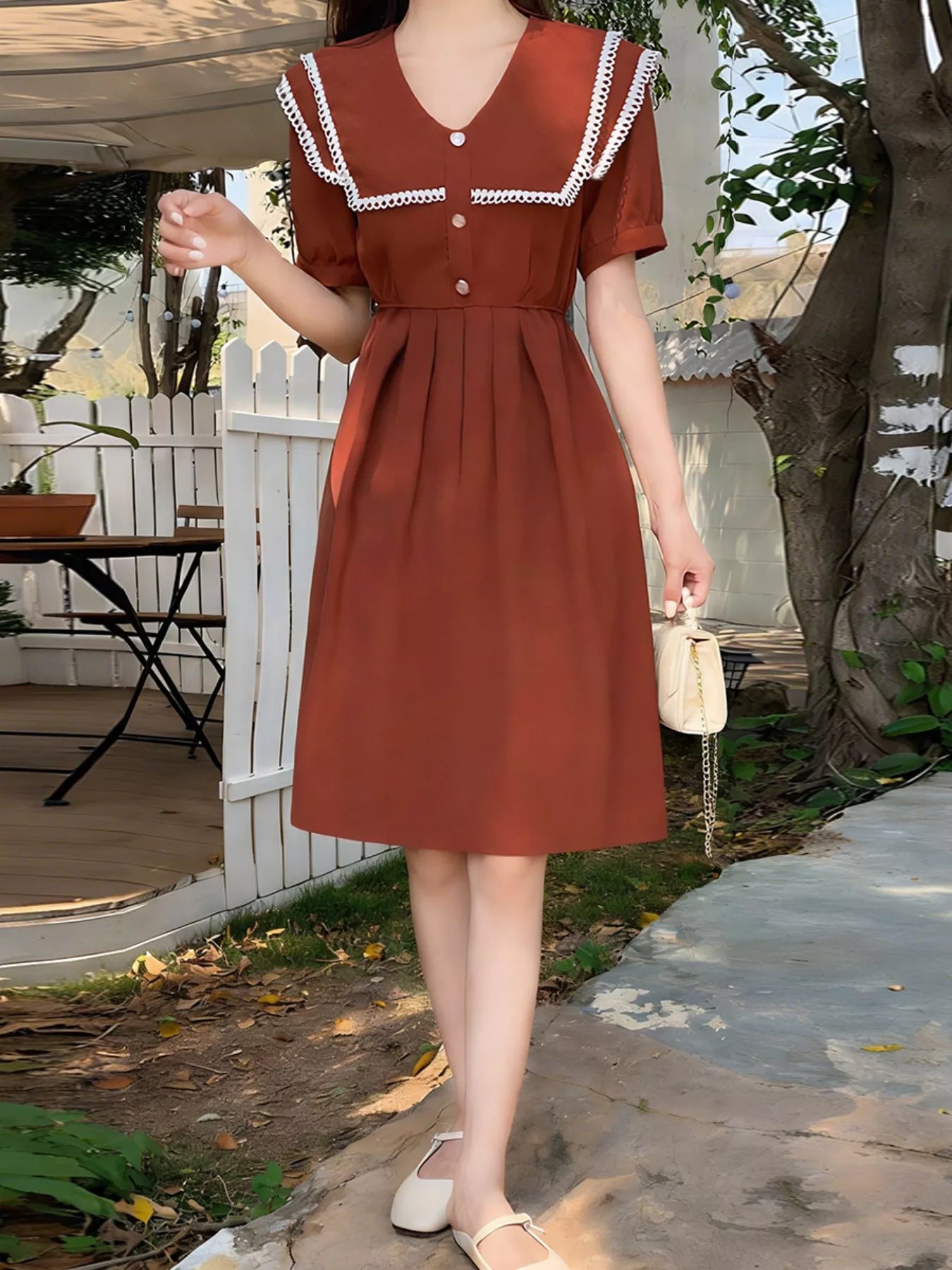 Sailor Collar Pleated Dress