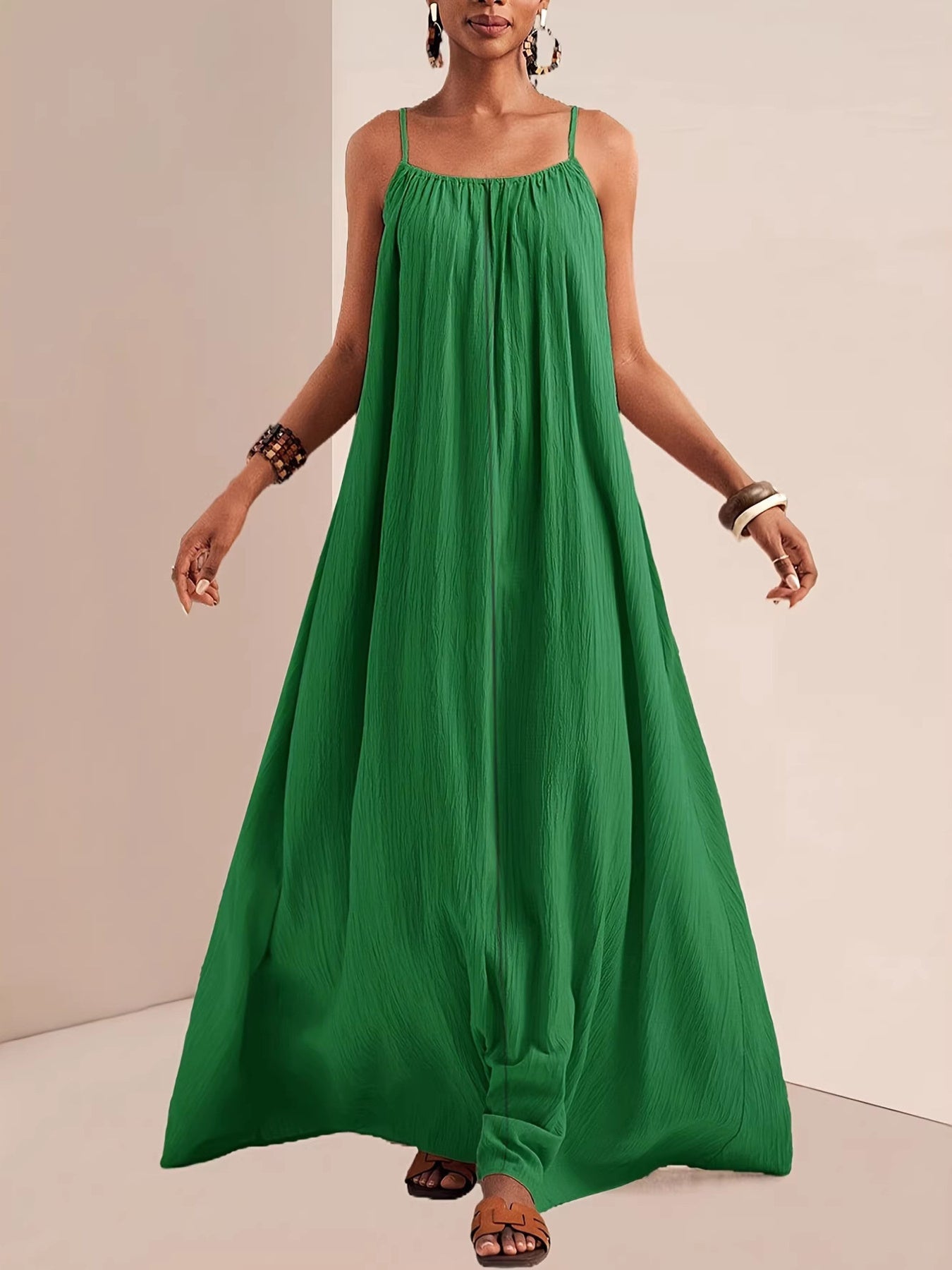 Spaghetti Strap Flowy Maxi Dress