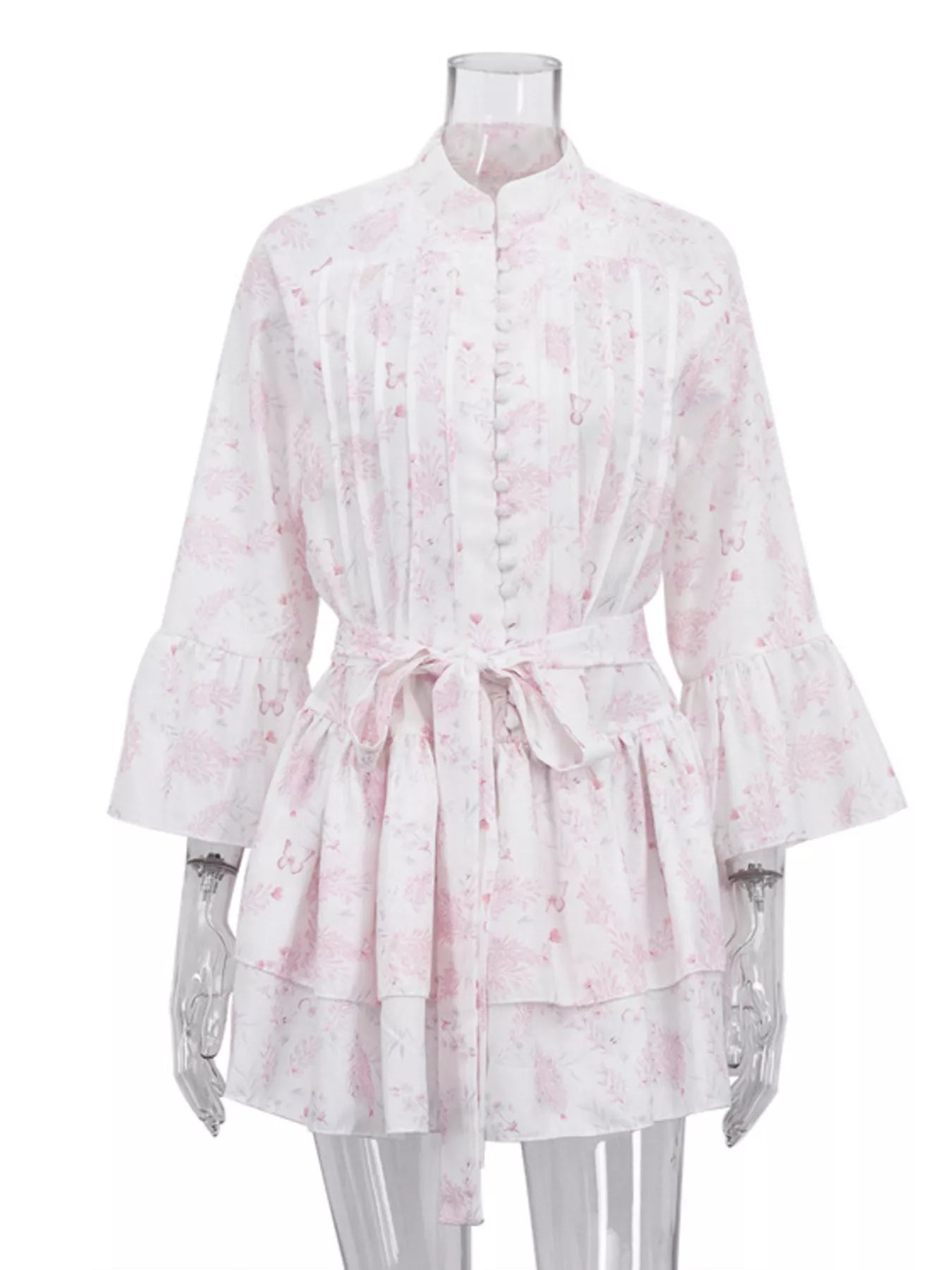 Floral Print Layered Ruffle Dress