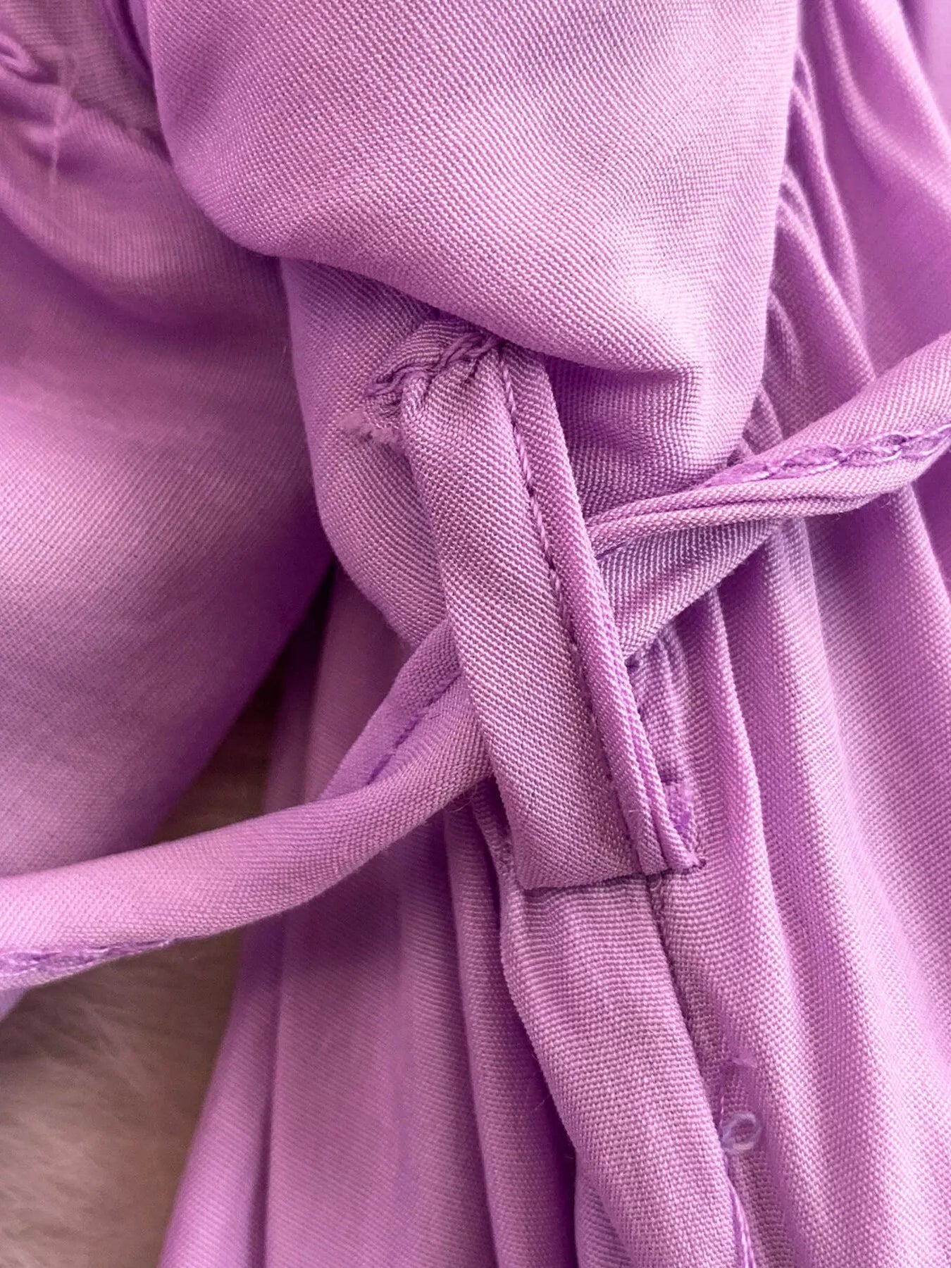 Balloon Sleeve Tie-Waist Dress