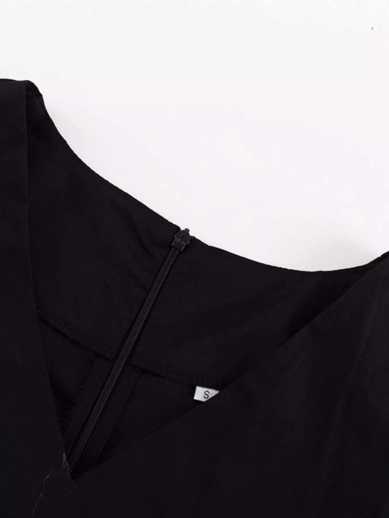 Ruffled Hem Ruched Puff Sleeve Mini Dress
