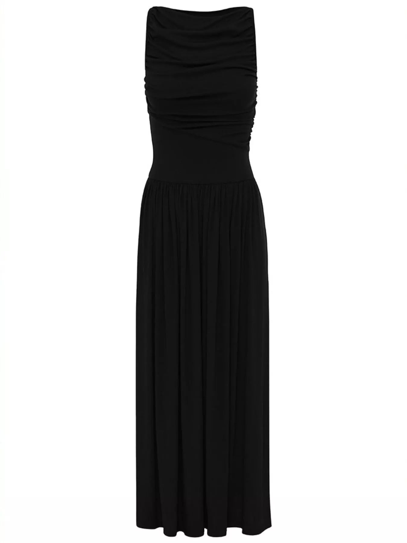 Full Size Ruched Sleeveless Maxi Dress Plus Size
