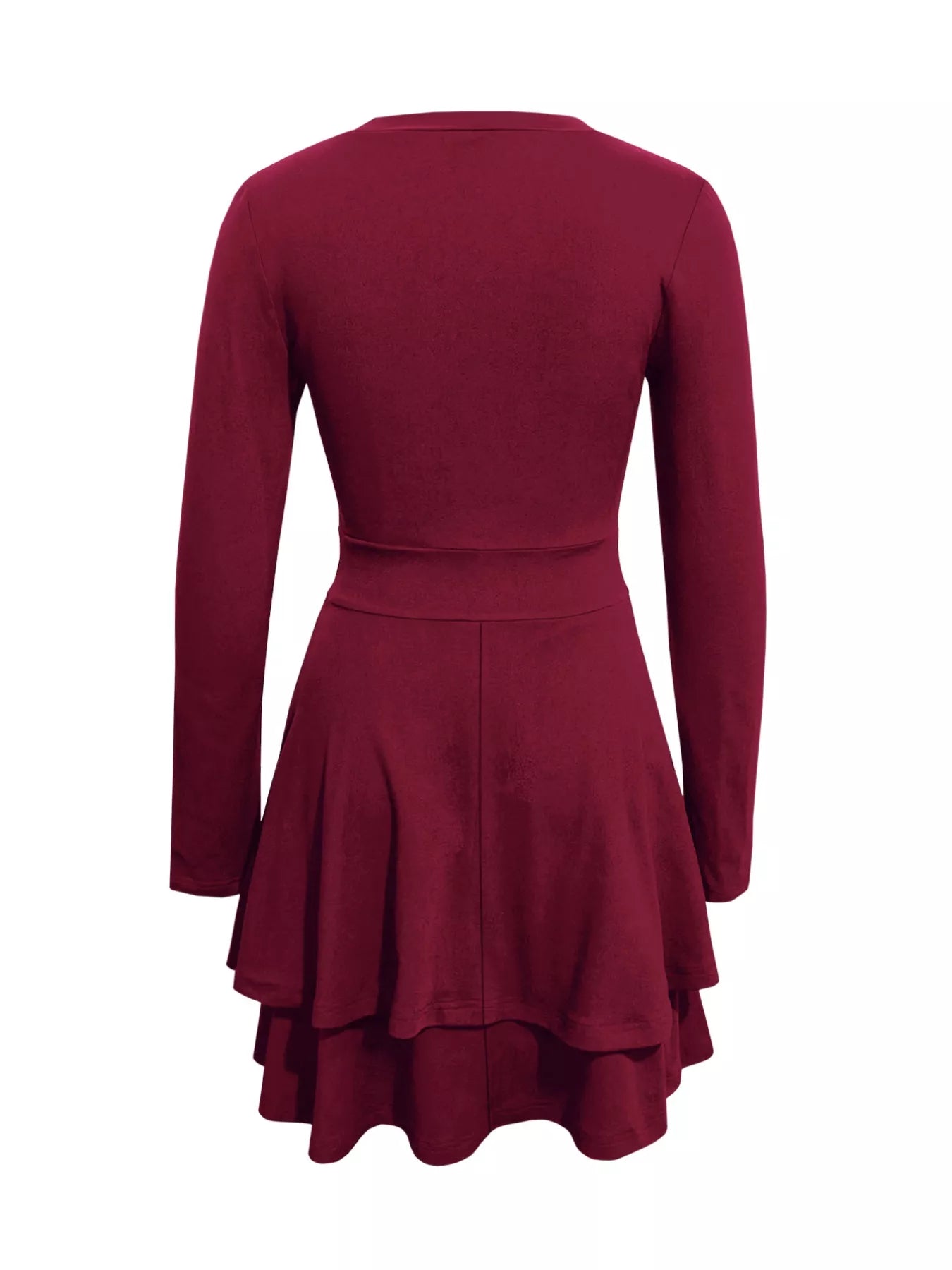 V-Neck Layered Ruffle Mini Dress