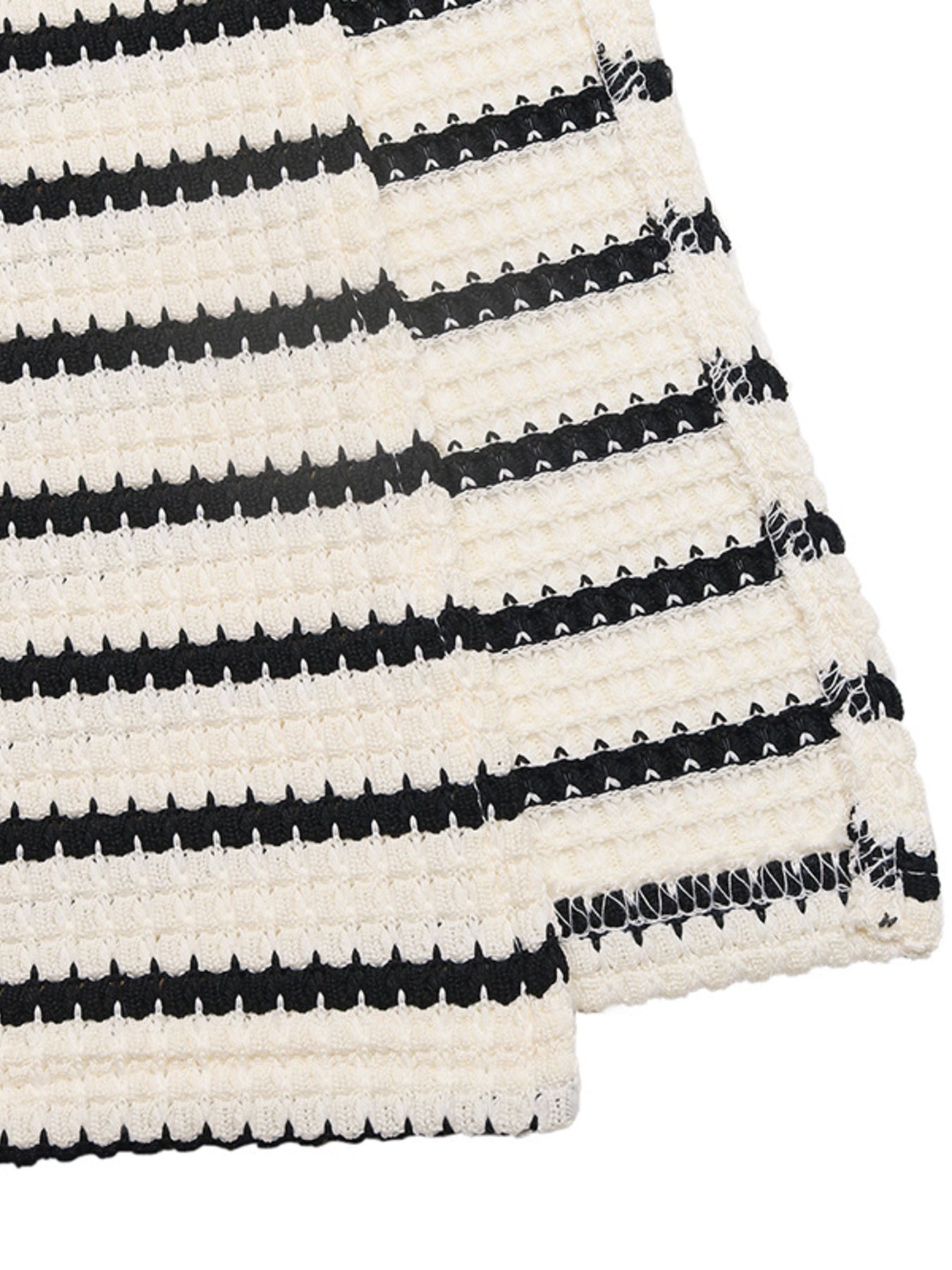 Striped Knit Twisted Bodycon Midi Dress