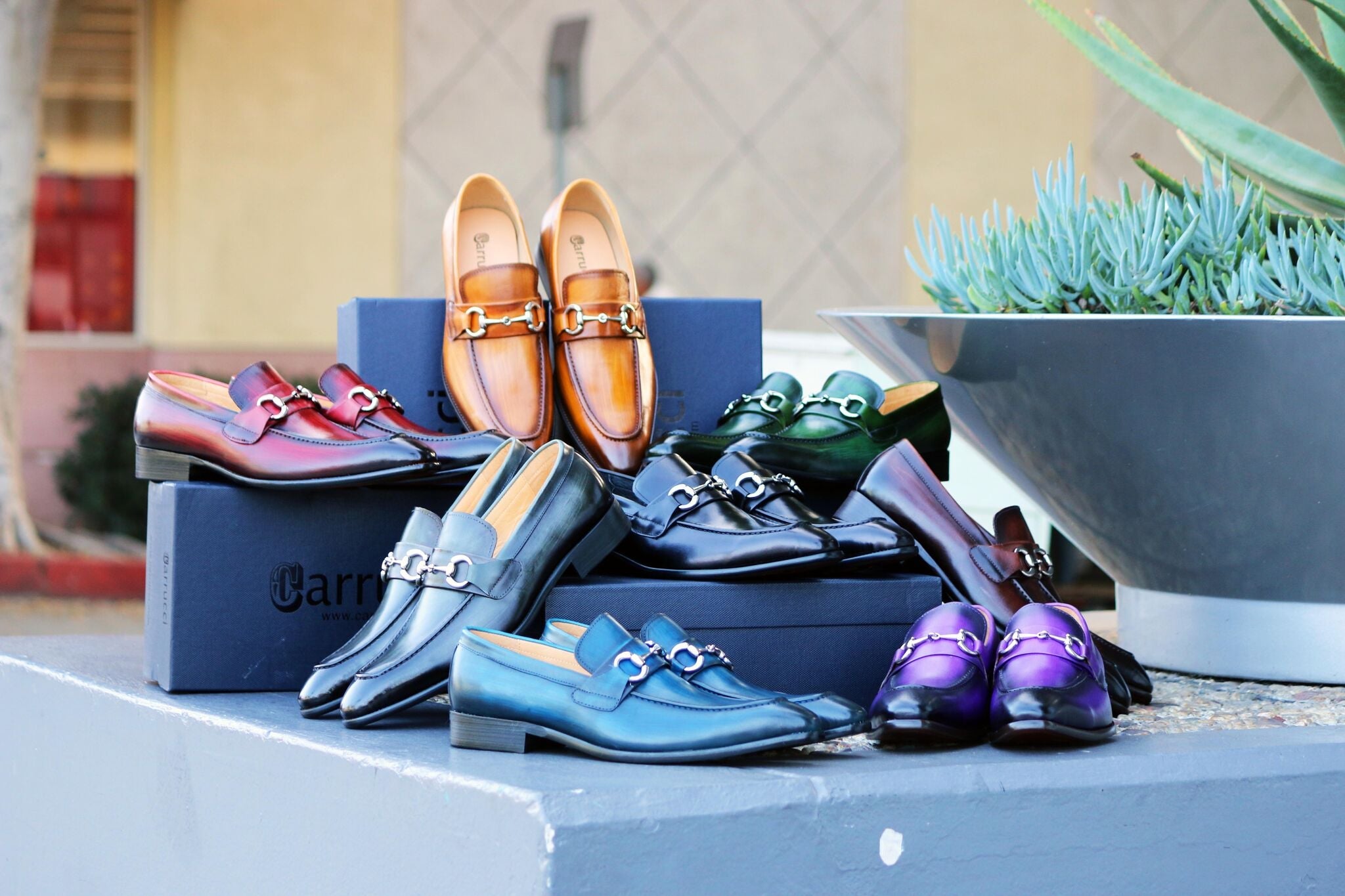 Carrucci Calfskin Loafer - Purple