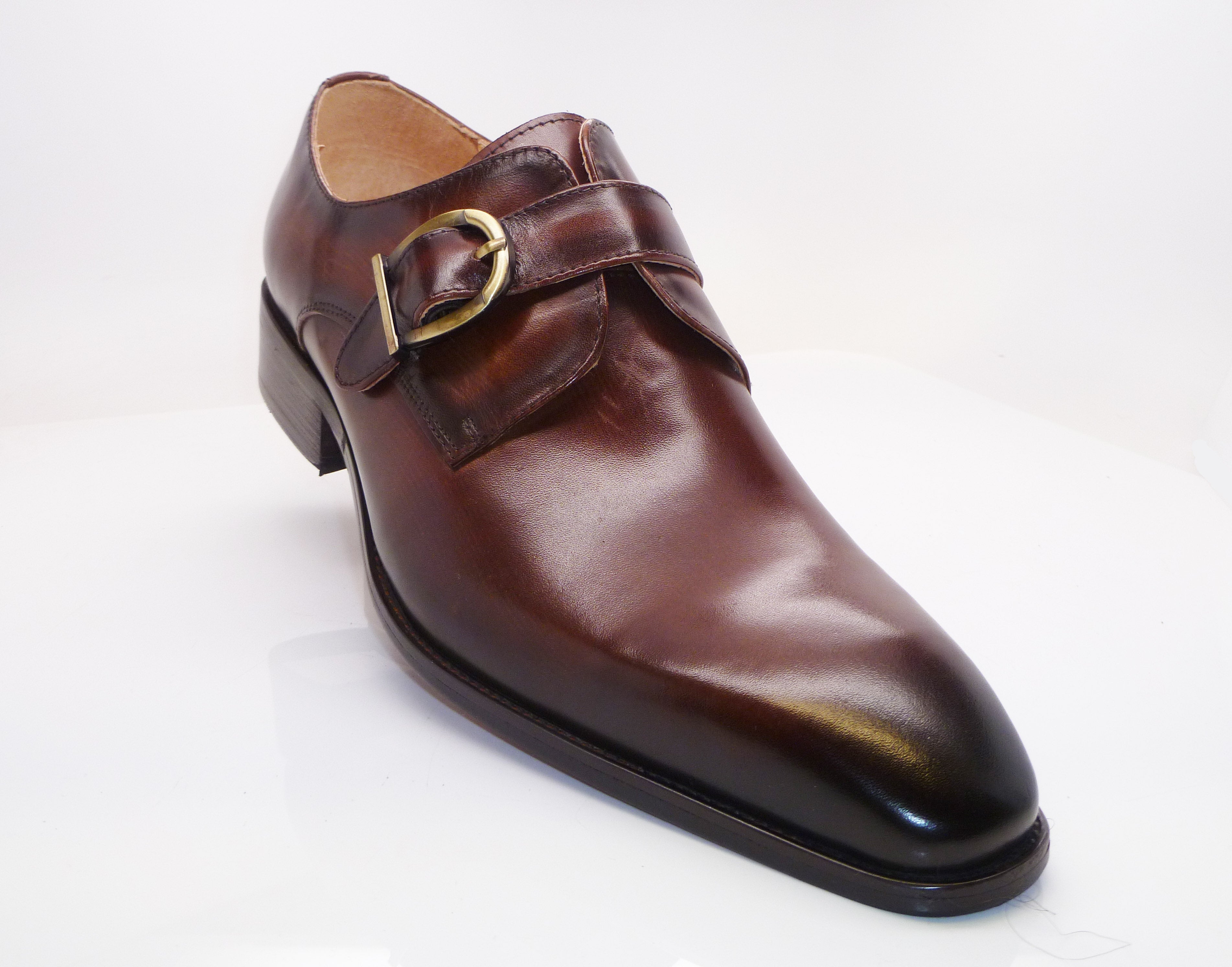 Carrucci Calfskin Monkstrap - Chestnut