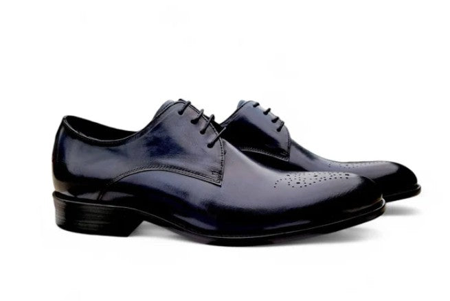 Ugo Vasare Burnished Calfskin Oxford - Black